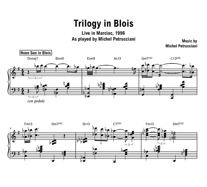 Michel Petrucciani - Trilogy In Blois (Marciac) - Sheet music (PDF) product image (1)