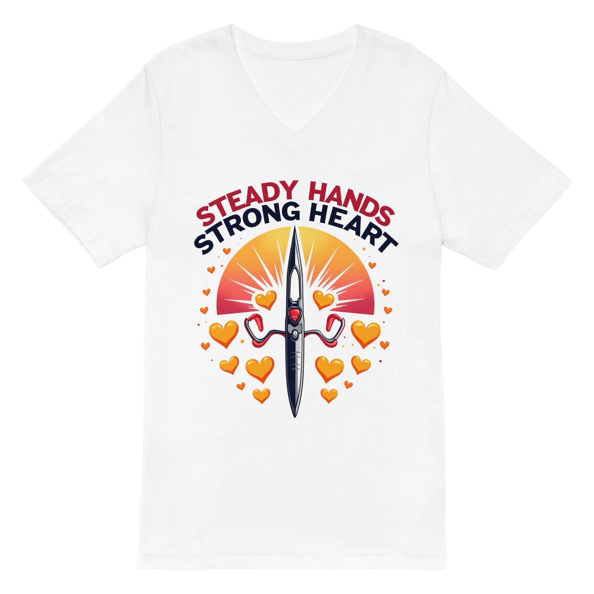 Steady Hands Strong Heart Rowing Boat V-Neck Tee product image (2)