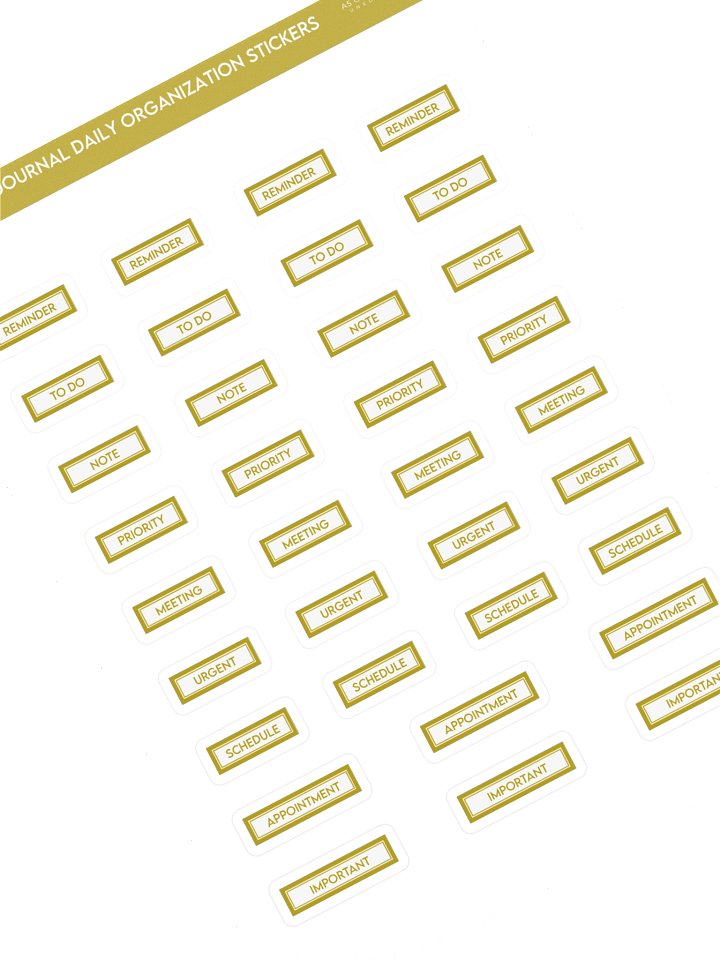 Daily Journal Stickers A5 — Physical Sticker Sheet - Old Gold product image (1)