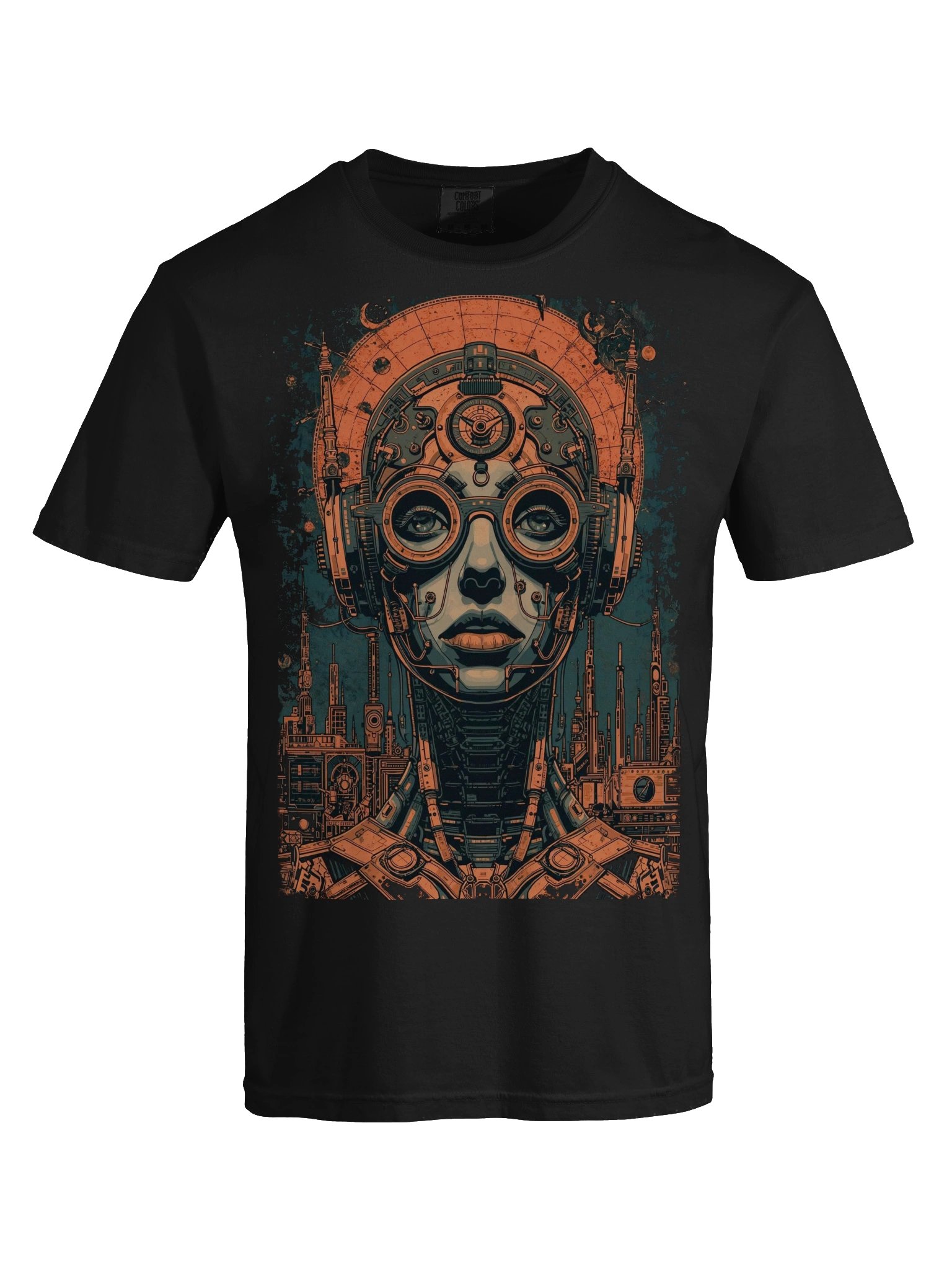 Cyberpunk Android Portrait Heavyweight T-Shirt product image (2)