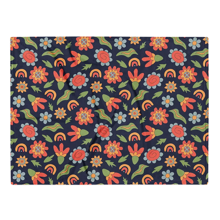 Boho Chic Floral Patterned Cozy Throw Blanket product image (2)