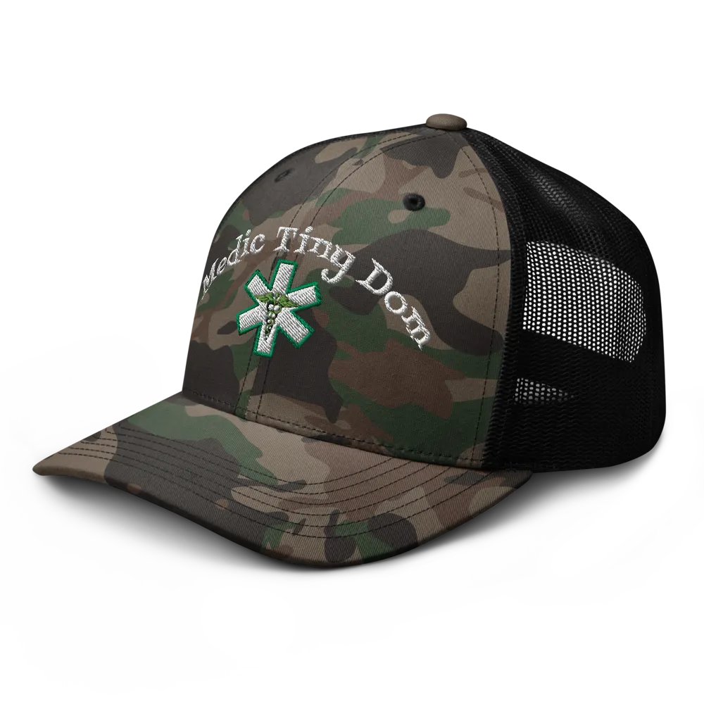 "Medic Tiny Dom" Camo Trucker Hat product image (6)