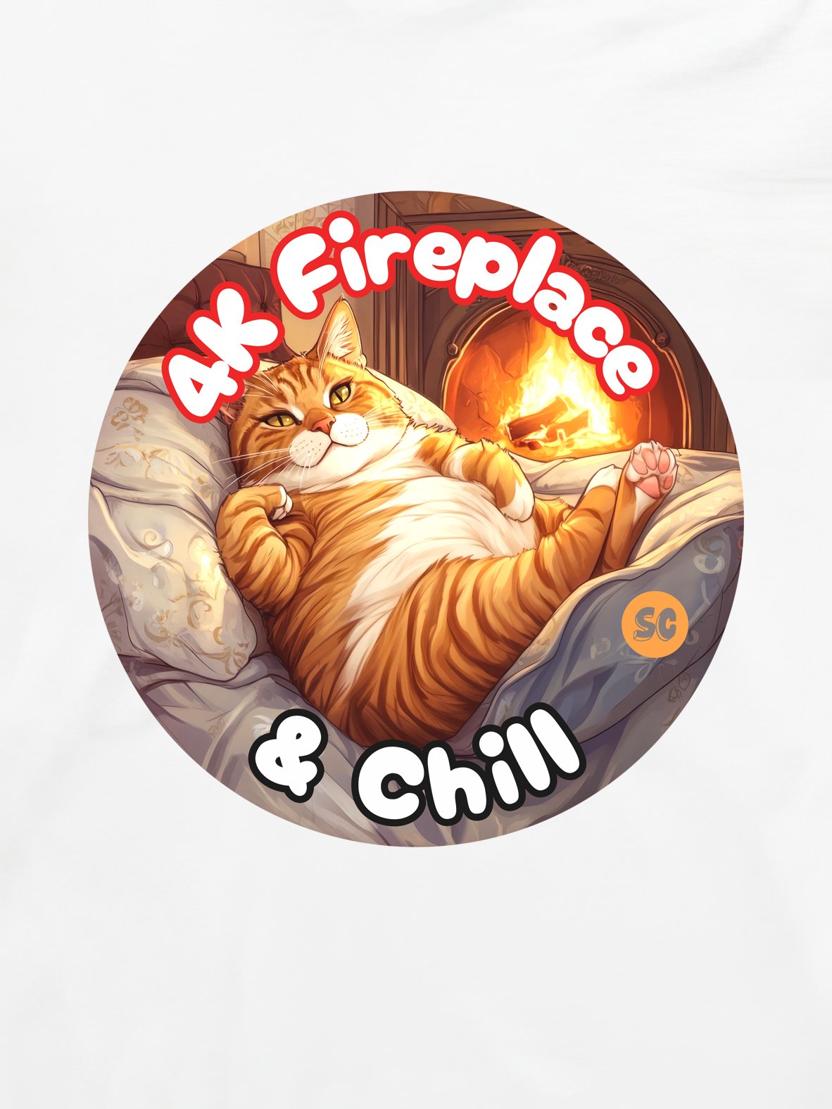 Cozy Cat - 4K Fireplace & Chill | Tee product image (1)