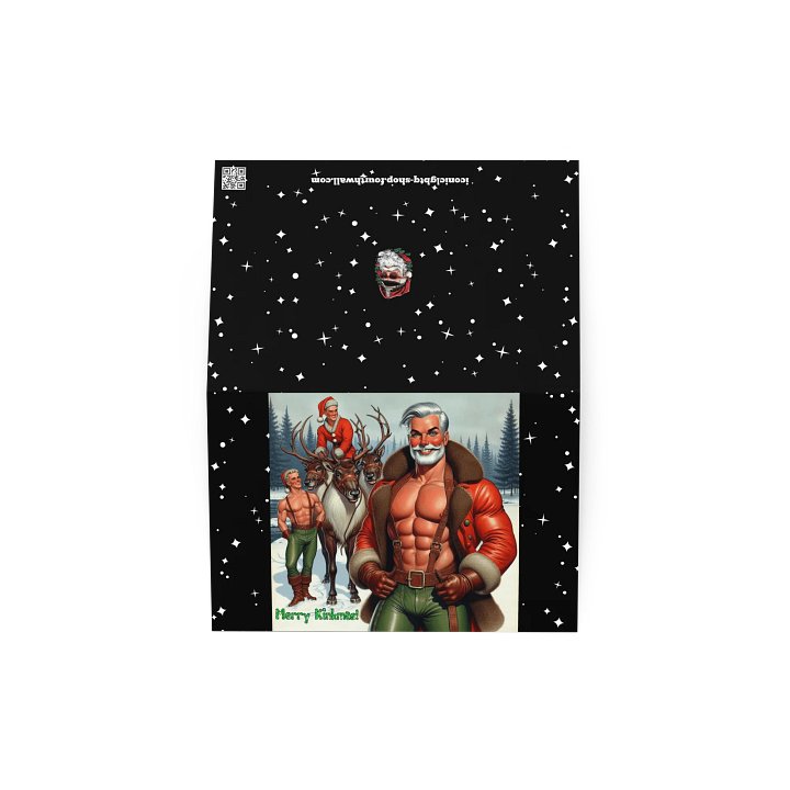 Camp Christmas Gay Leather Collection "Merry Kinkmas" Gay Leather Christmas Card product image (2)