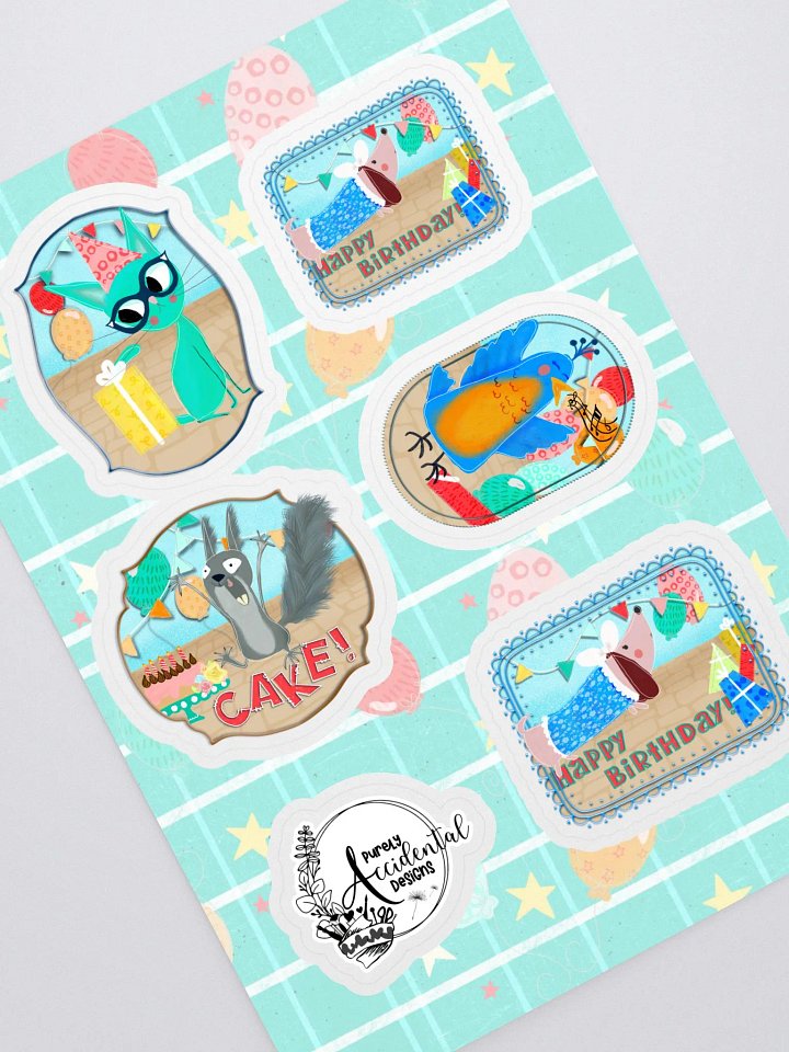 Animal Birthday Party Sticker Sheet product image (1)