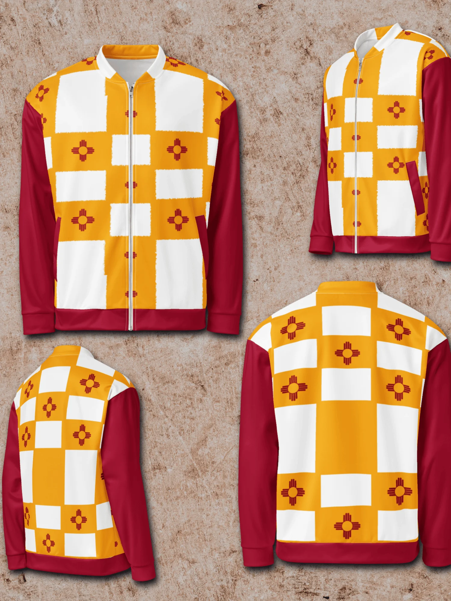 New Mexico flag Zia All-Over Bomber Jacket product image (5)