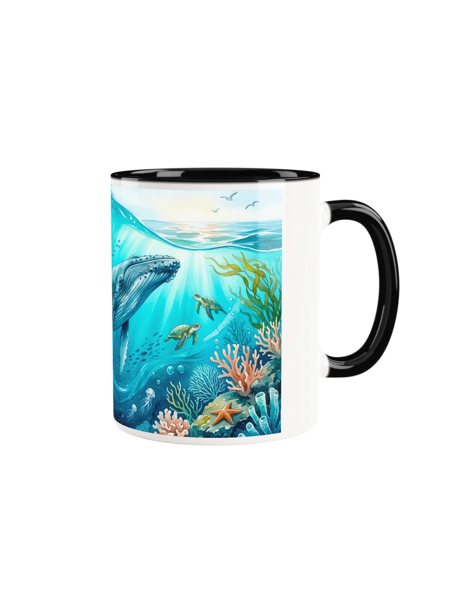 Majestic Humpback Whale Underwater Ocean Accent Mug product image (1)