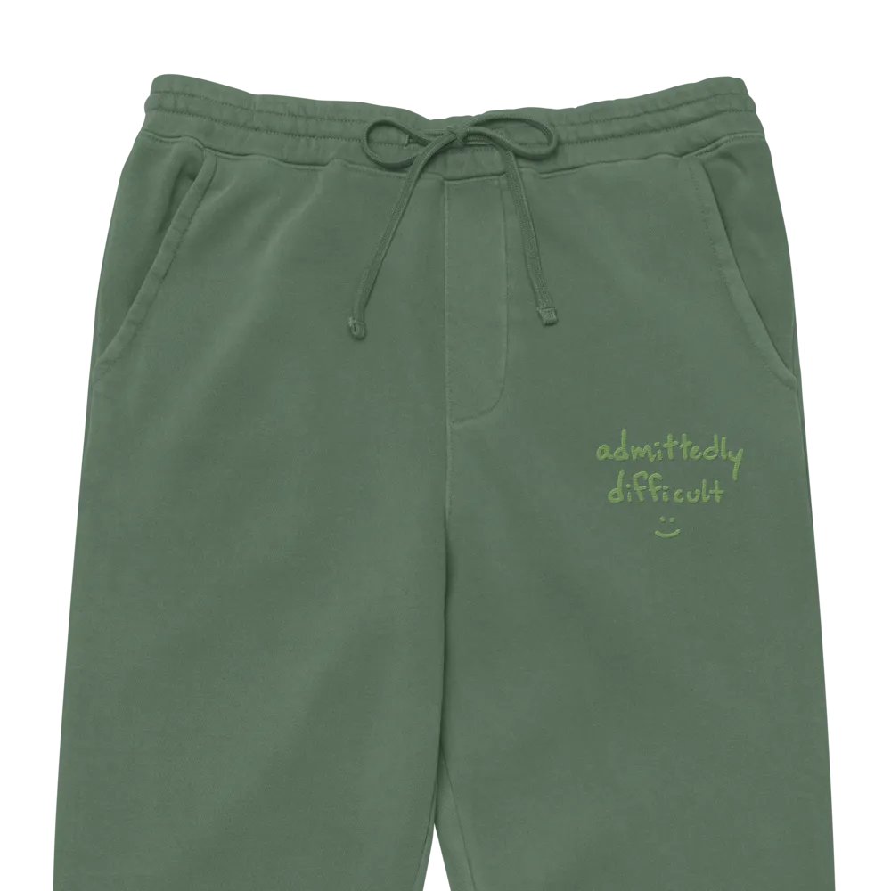 admittedly difficult (green thread) pigment dyed sweatpants product image (3)