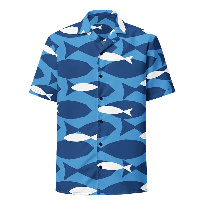 Blue Fish Wave Hawaiian Shirt product image (1)
