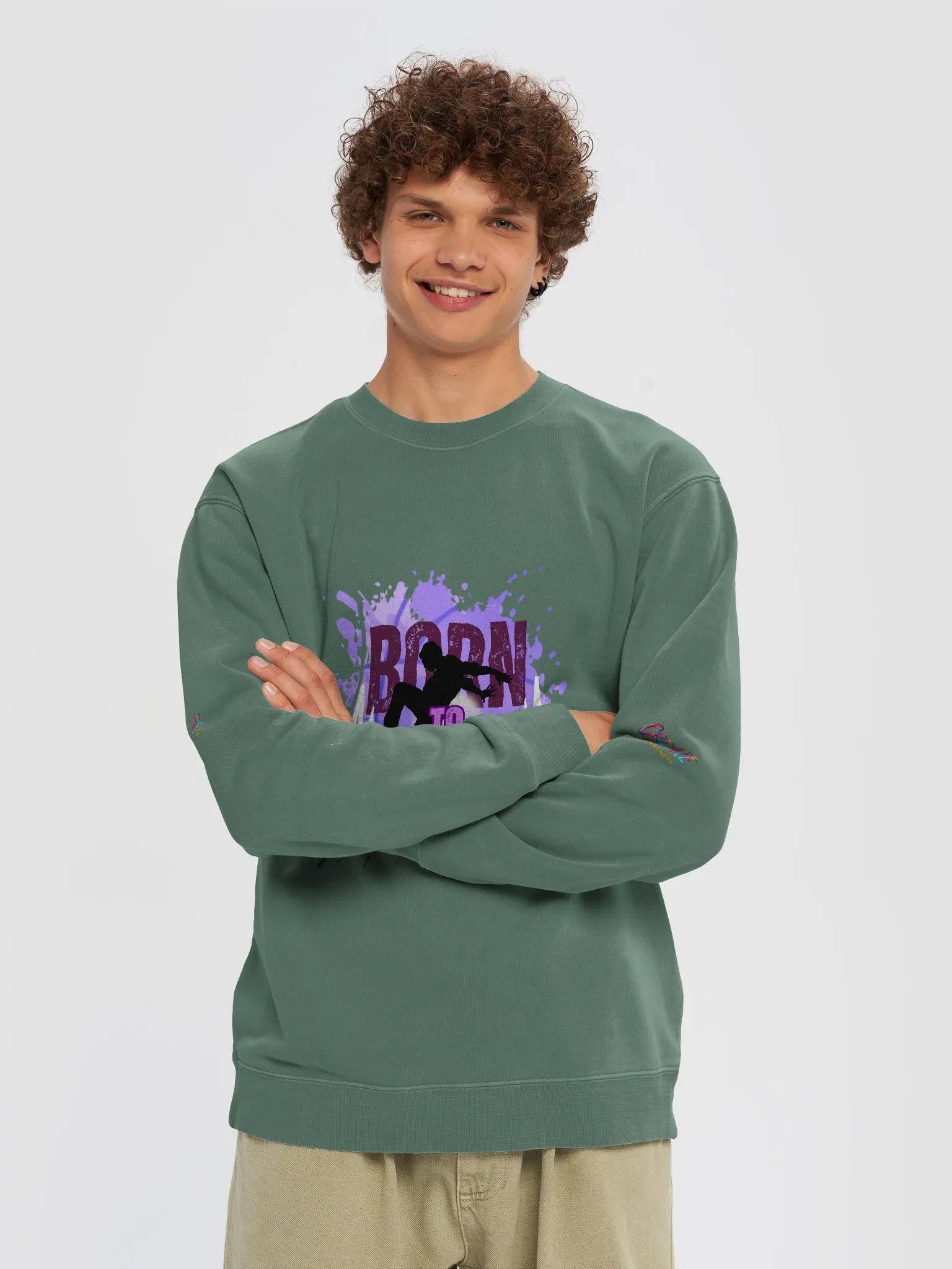 Born to Dance His Silhouette Unisex Pigment Dyed Sweatshirt product image (34)