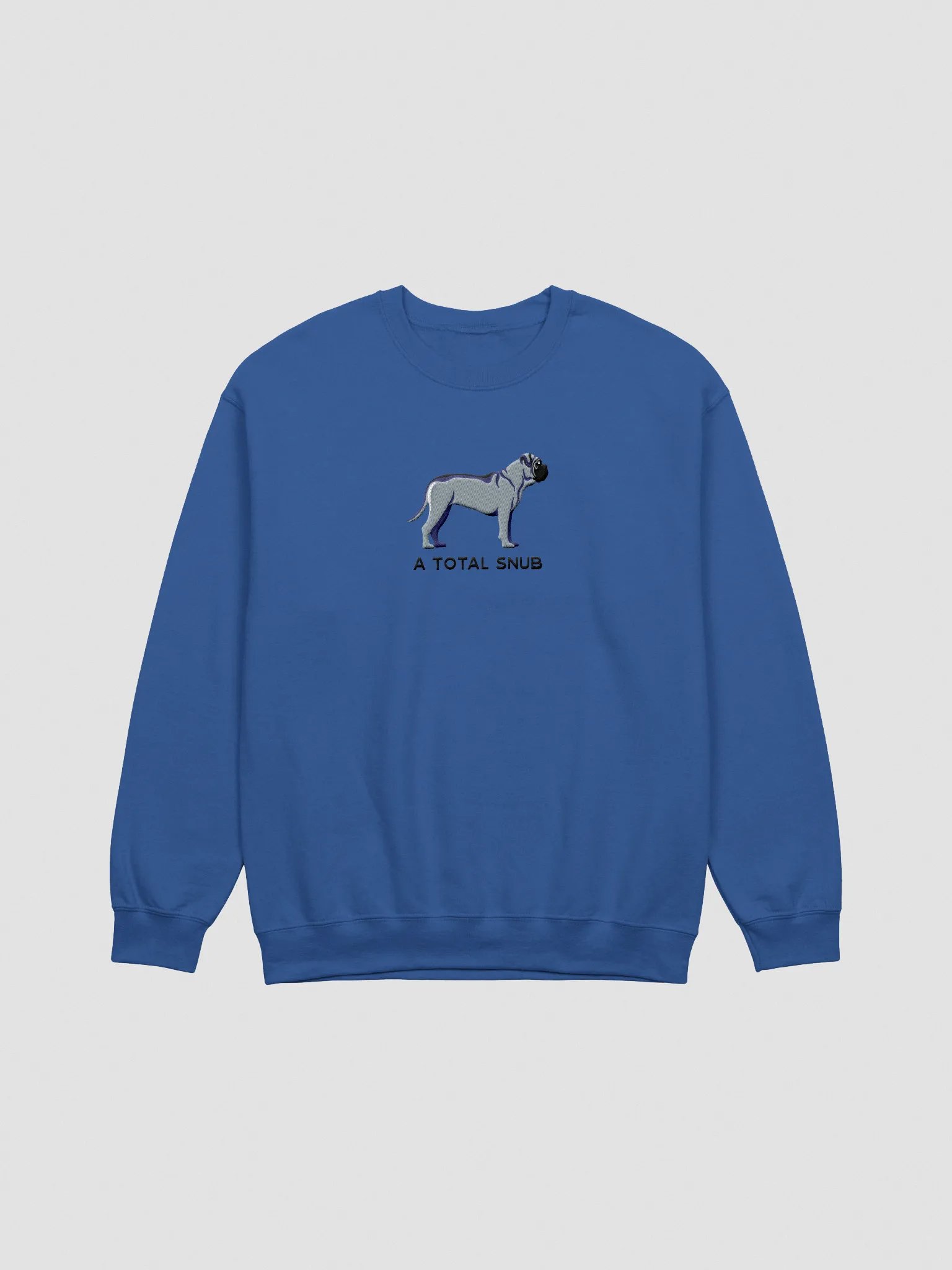 A Total Snub Sweatshirt (Embroidered) of an English Mastiff(Blue) product image (3)