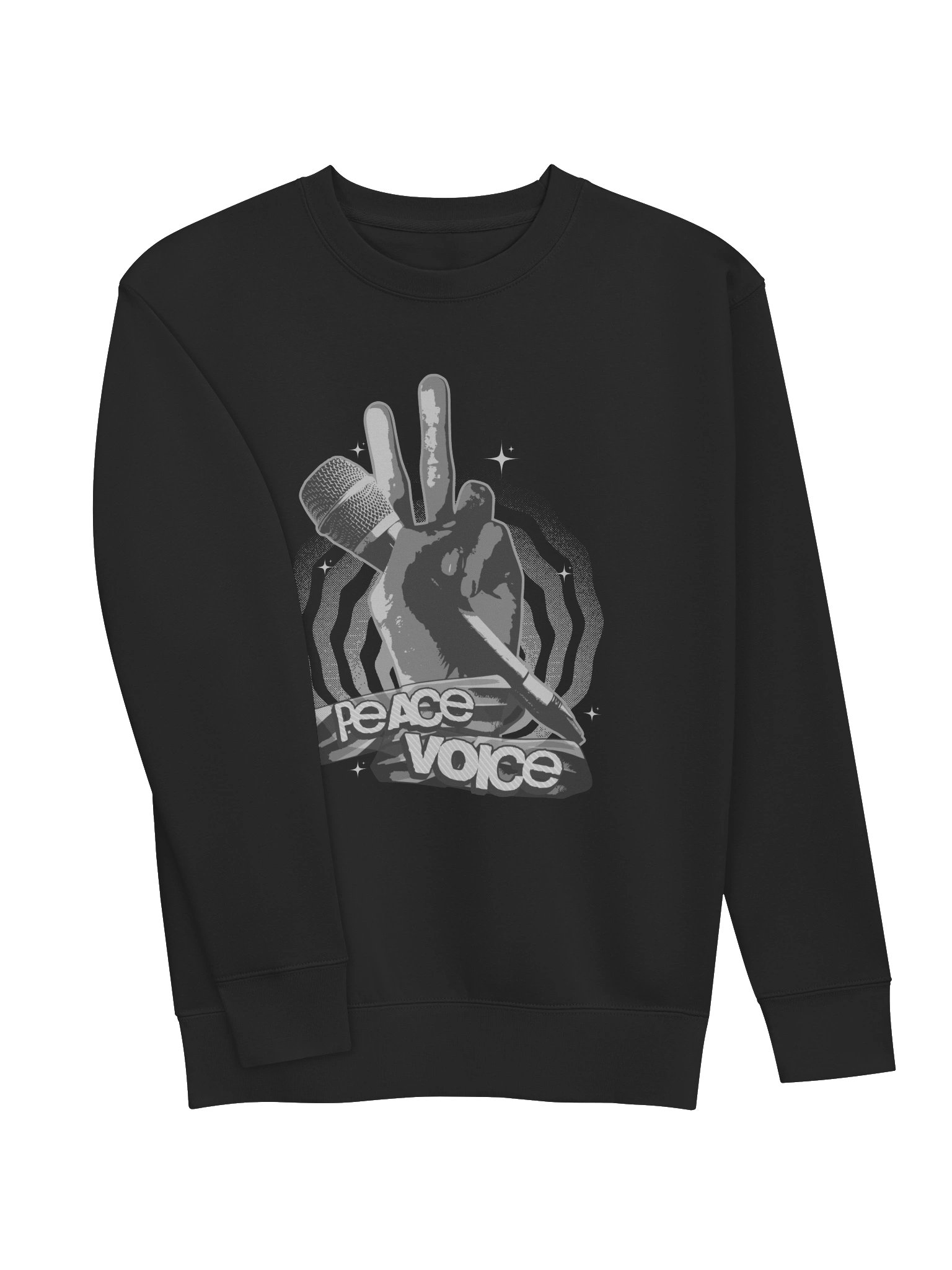 Peace Voice T-Shirt - Hip Hop Microphone Hand Sign Sweatshirt | Music Lover Rap Tee product image (21)
