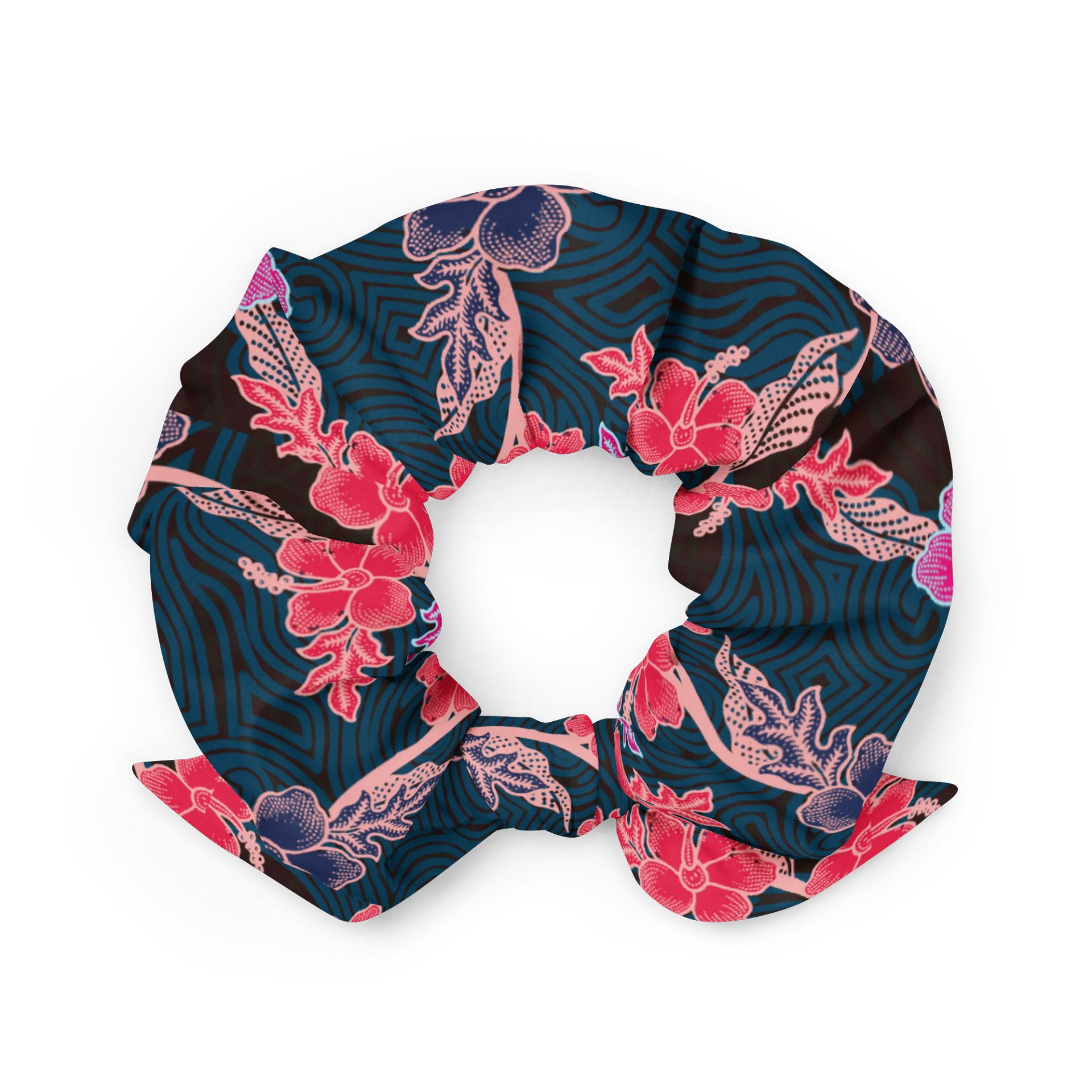Batik-Inspired Tropical Floral Scrunchie product image (2)
