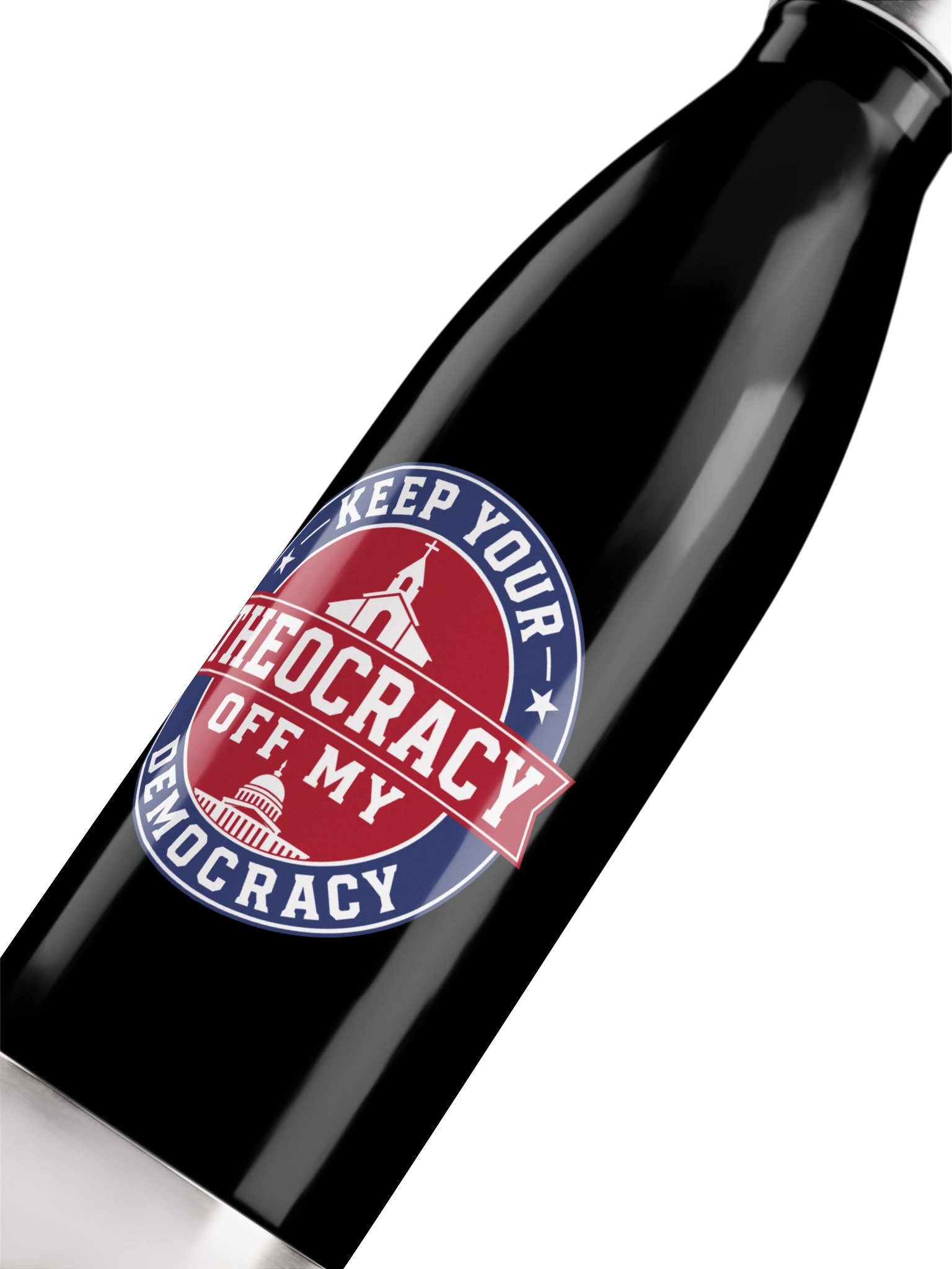 Keep Your Theocracy Off My Democracy - Stainless Steel Water Bottle product image (5)