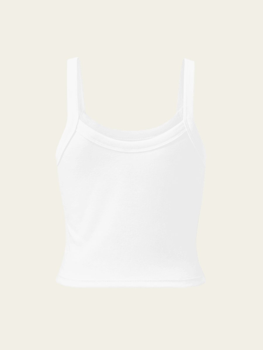 Ribbed Butterfly Tank Top - White product image (4)