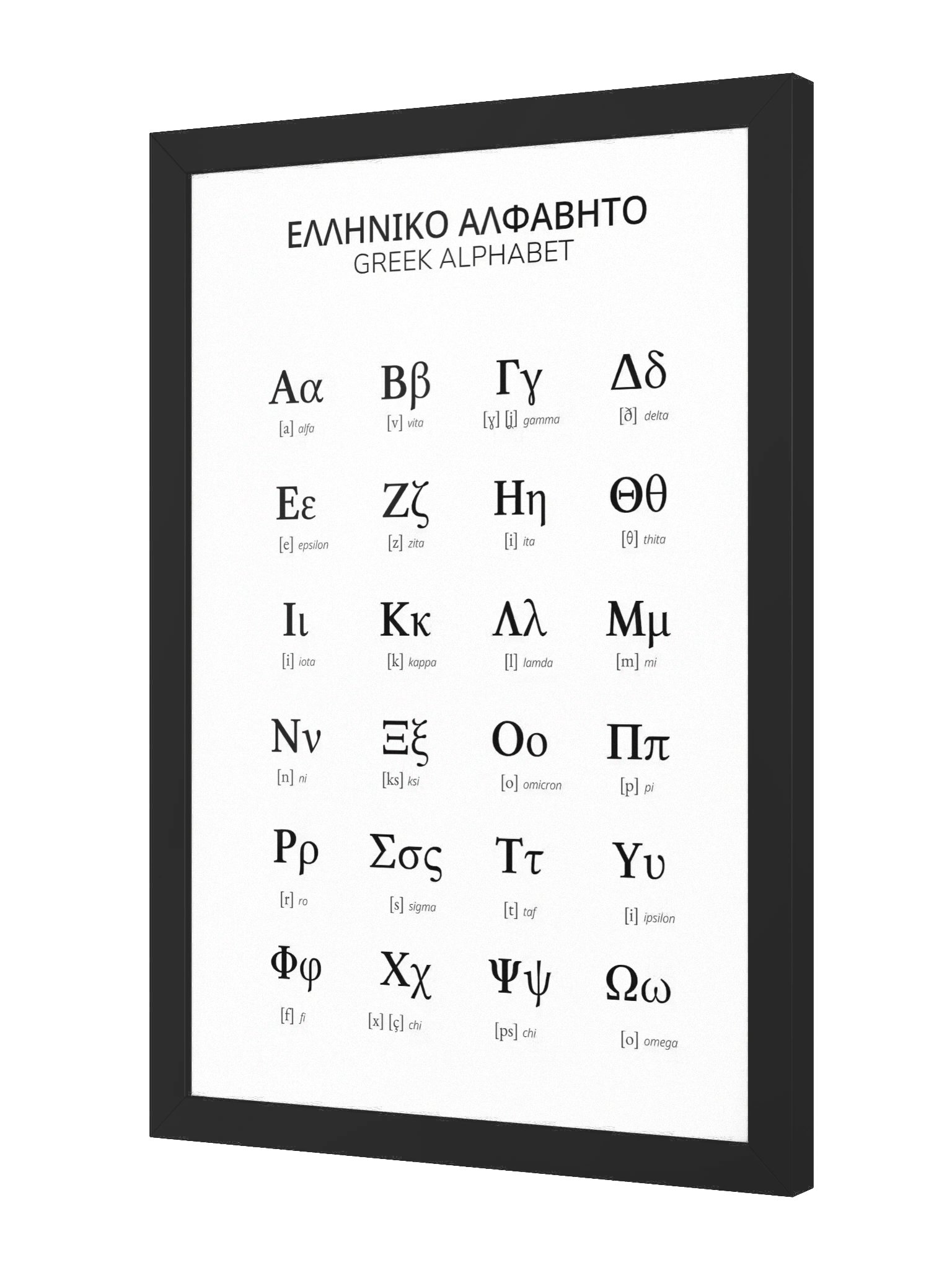 Greek Alphabet Poster, framed (Minimalistic Design) product image (4)