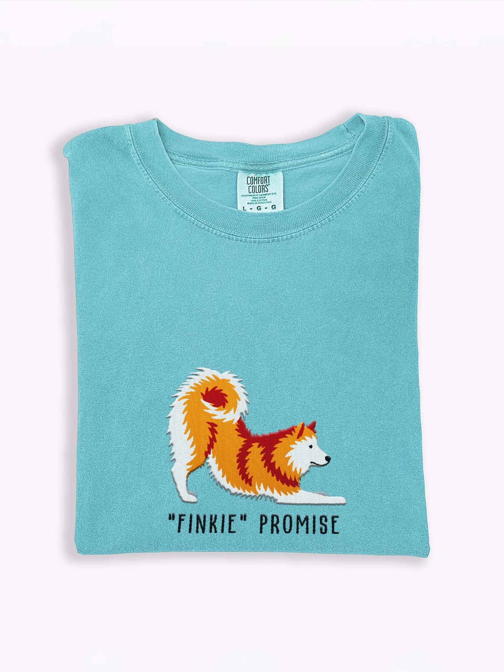 Finkie Promise T-Shirt(Embroidered) of a Finnish Spitz(Gold) product image (1)