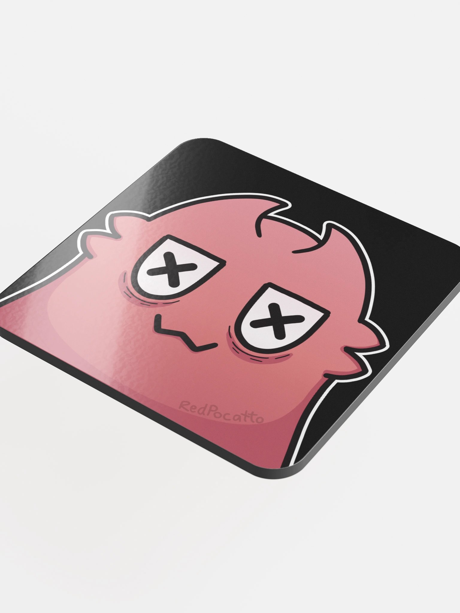 Red Pocatto Glossy Cork Coaster product image (4)