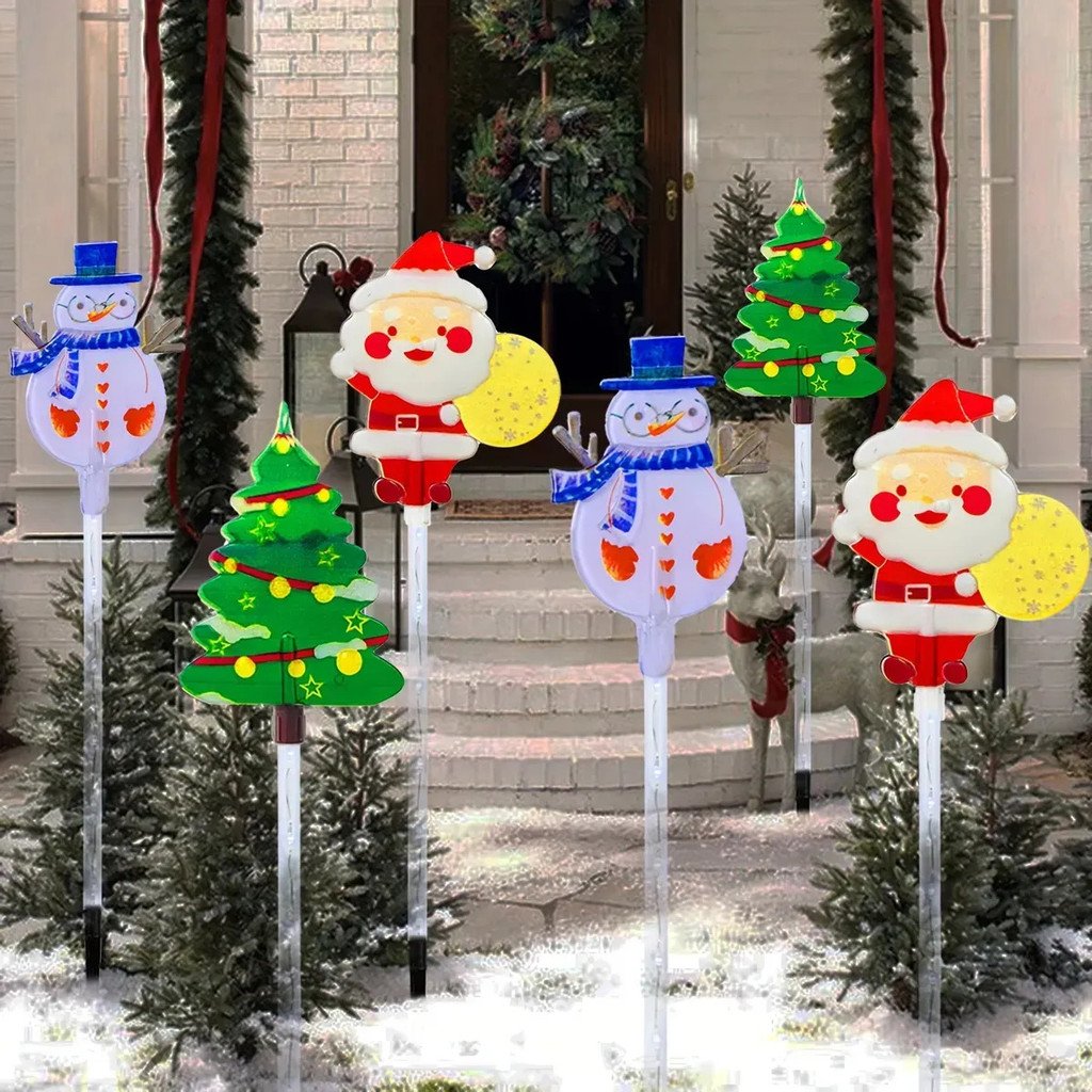 6 Luces Navideñas Solares: Decoración De Muñeco De Nieve product image (6)