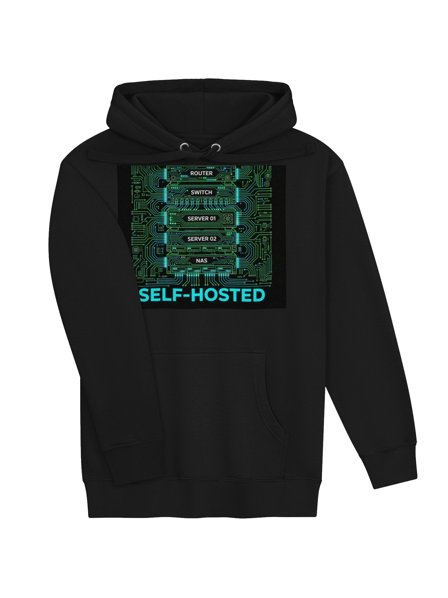Self-Hosted Server Rack Hoodie product image (3)