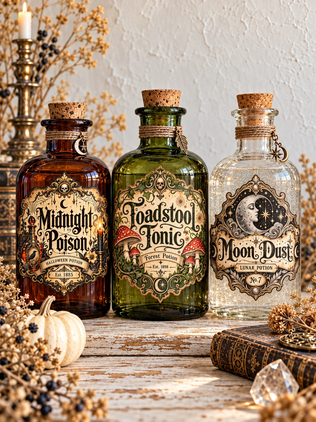 1000 Vintage Halloween Labels, Apothecary Potion Bottle Design, Printable Gift Tags Bundle, Gothic Ephemera Collection, Digital PNG Download product image (4)