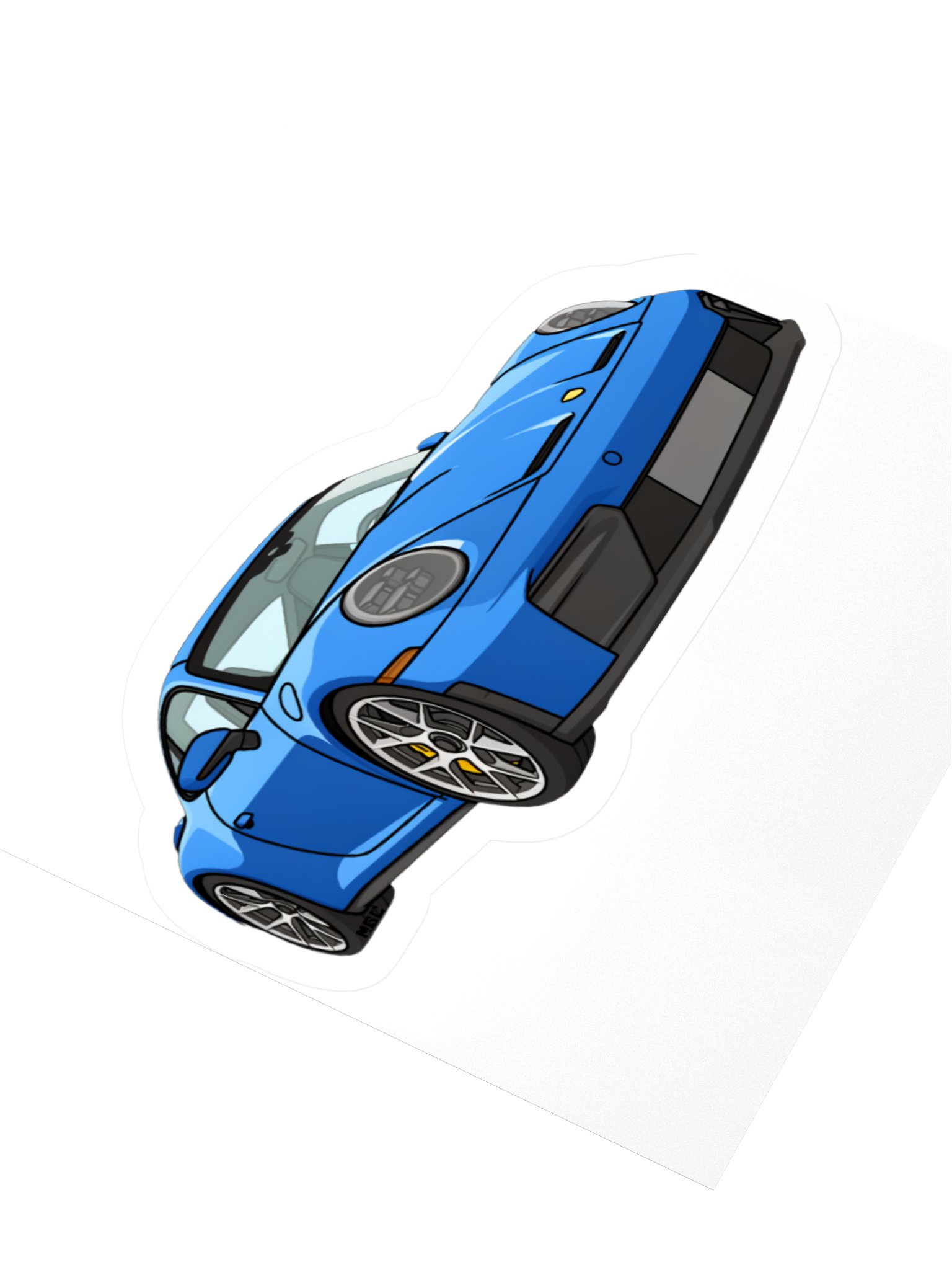 Shark Blue Porsche 911 GT3 Touring Sticker (Retro, Sketch, Silhouette) product image (9)