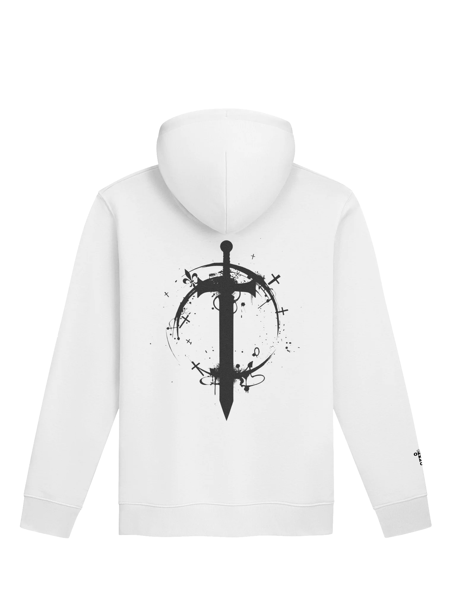 ONE KING Crusader Silhouette 100% Organic Cotton Premium Street Hoodie with embroidered sleeve logo product image (1)