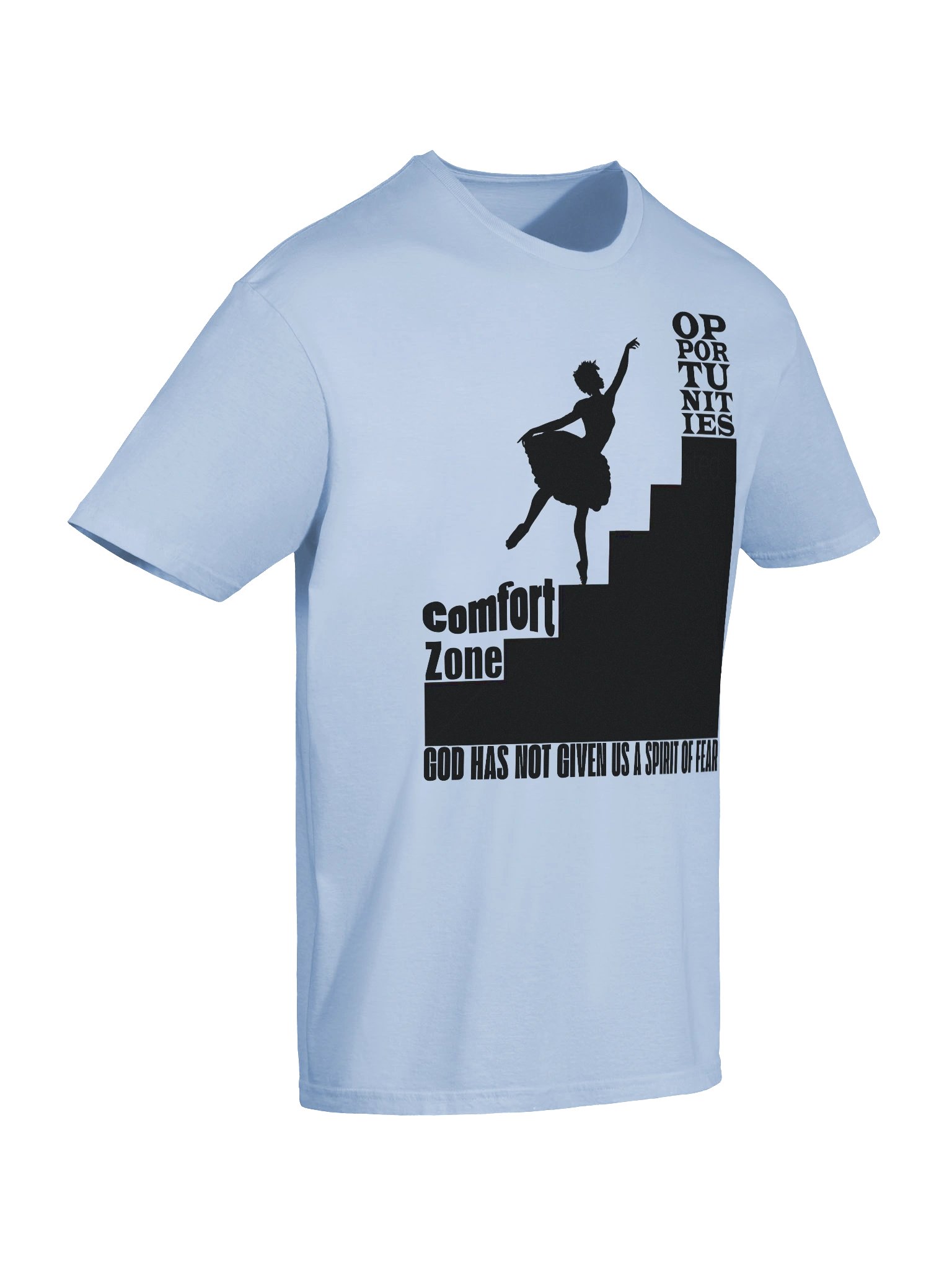 Opportunity begins at the end of our comfort zone. T-shirt product image (23)