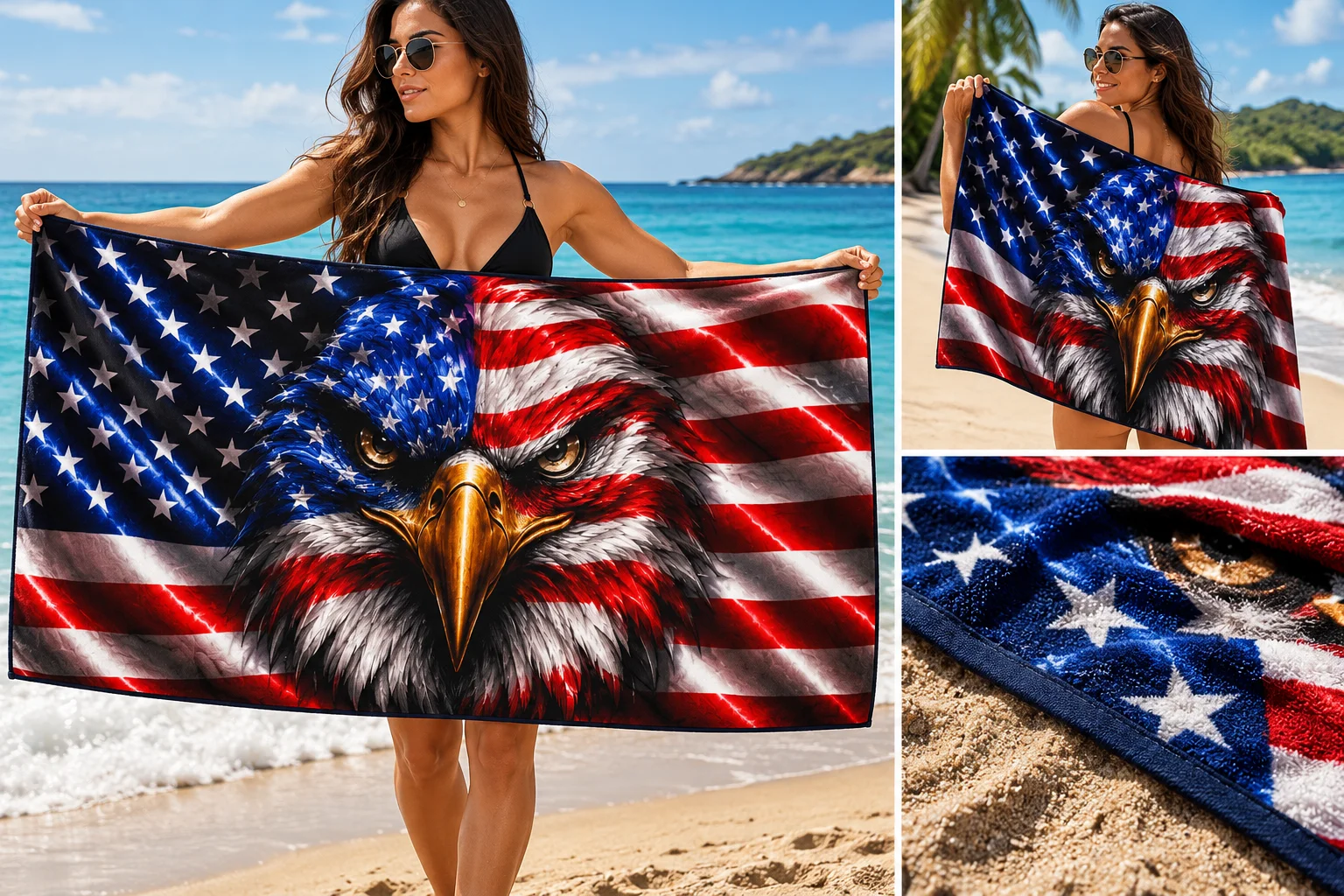 American Eagle Patriotic Beach Towel product image (1)