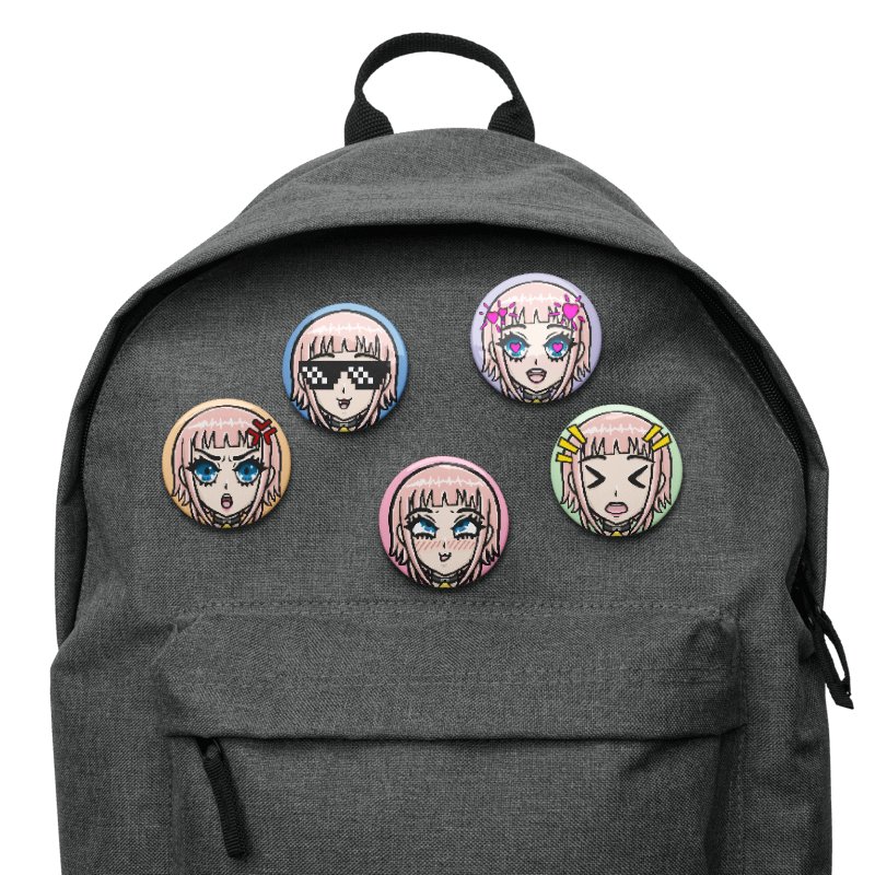 Momoko Mood Pins – 5-Piece Lewd Expression Set (2.25”) product image (5)
