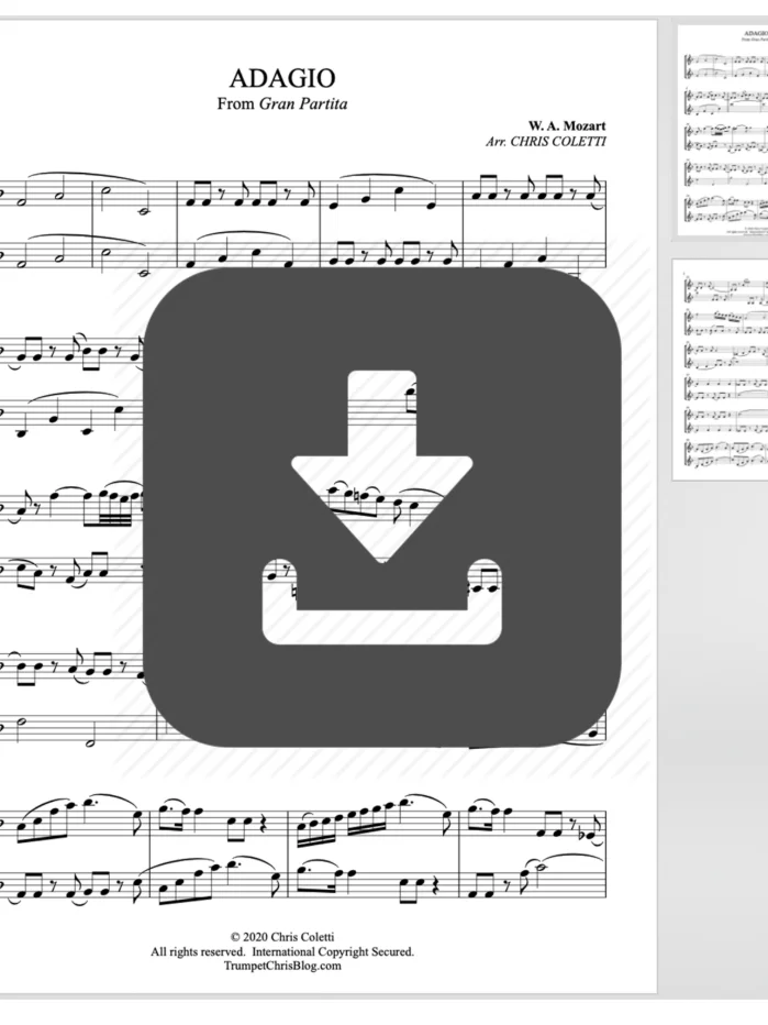 Trumpet Duet: ADAGIO from Mozart's "GRAN PARTITA" product image (1)