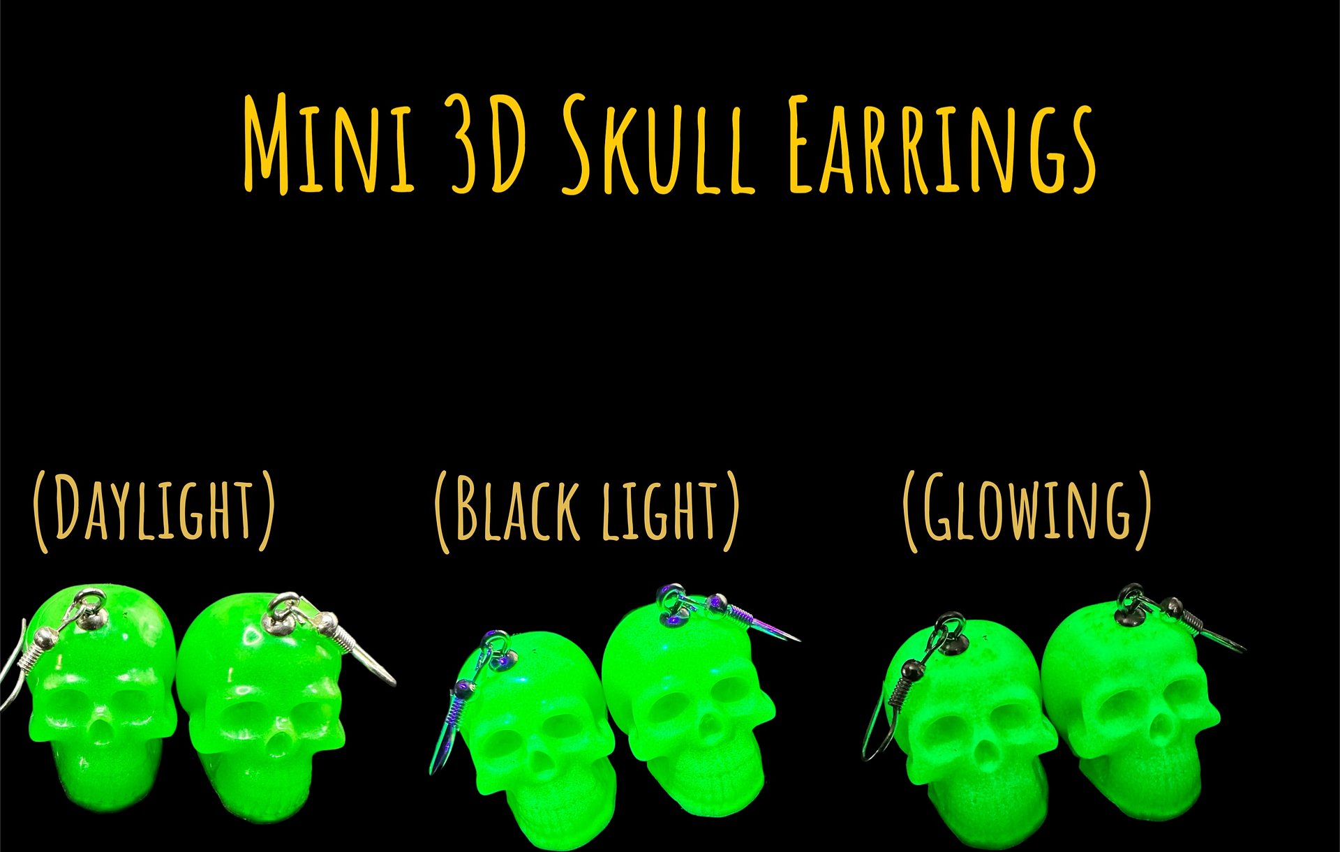 3D skull Earrings product image (2)