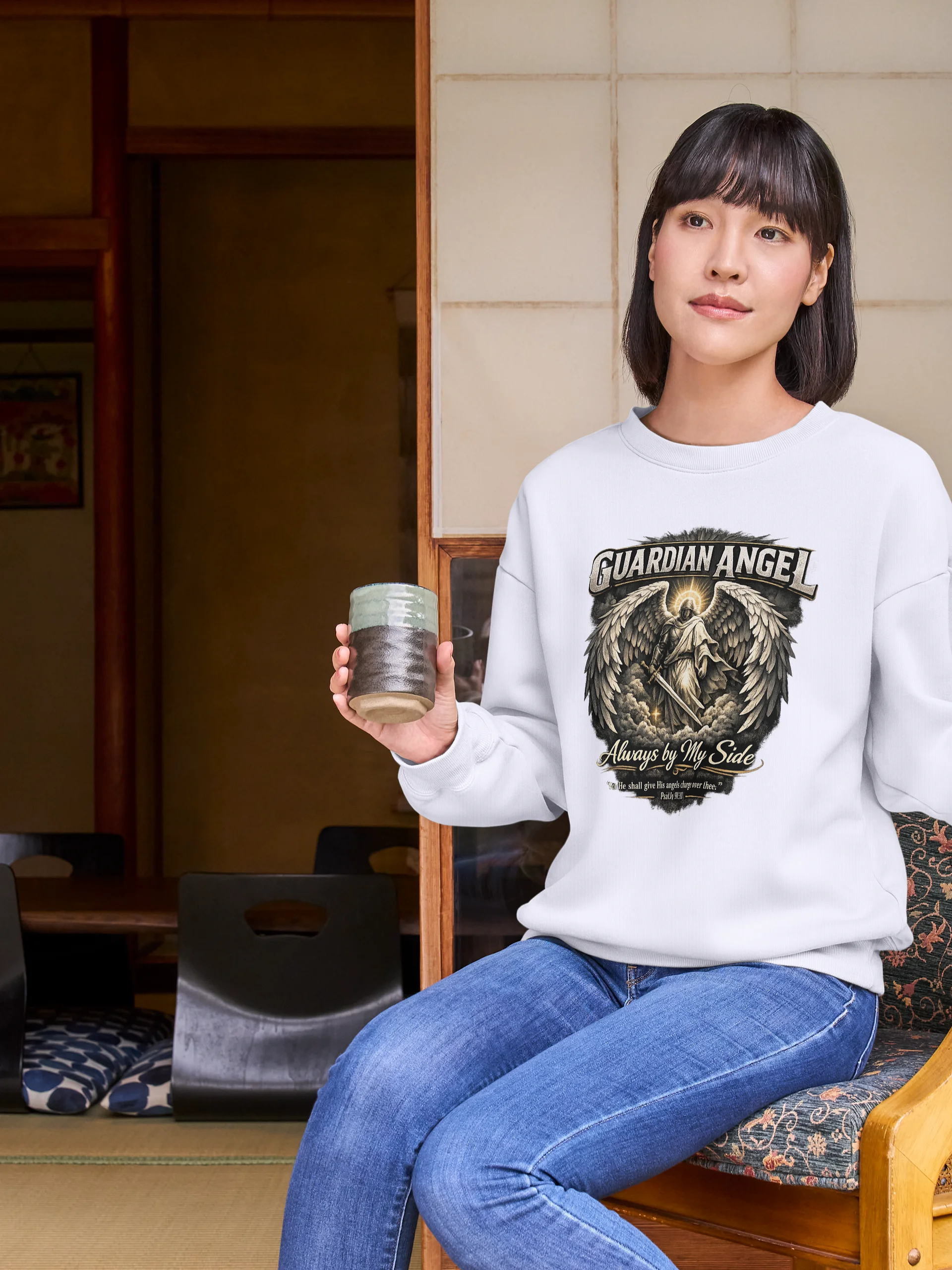 Guardian Angel Always by My Side | Psalm 91:11 Christian Faith sweatshirt | Kingdom Life Co. product image (1)