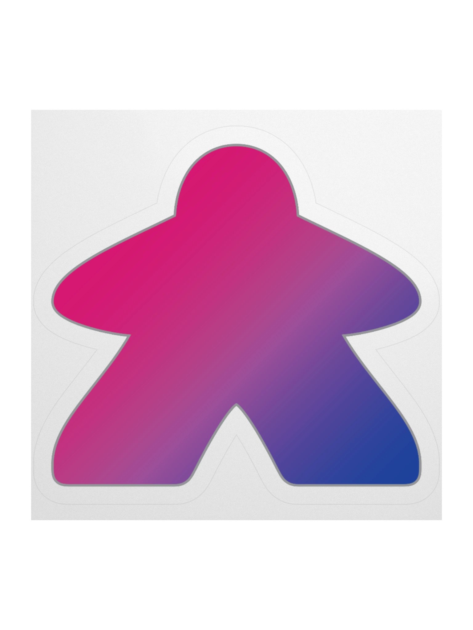 Bisexual Pride Gradient Meeple Sticker product image (1)