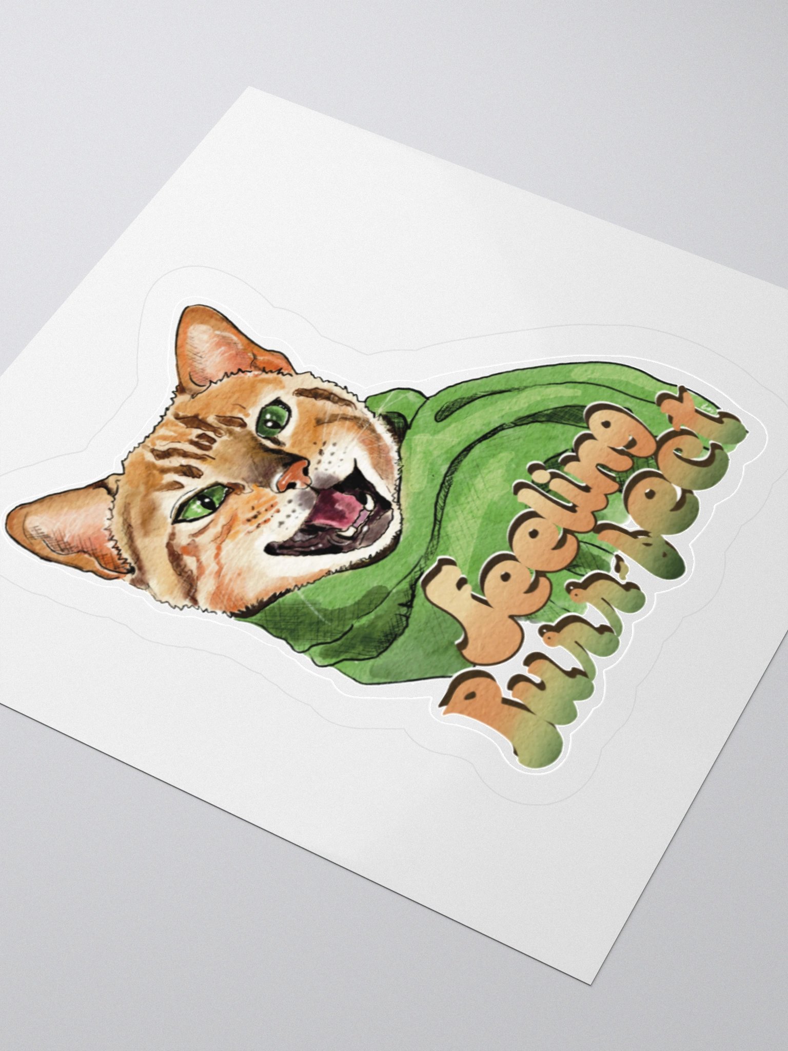 Feeling Purr-fect Cat with a scarf - Sticker product image (8)