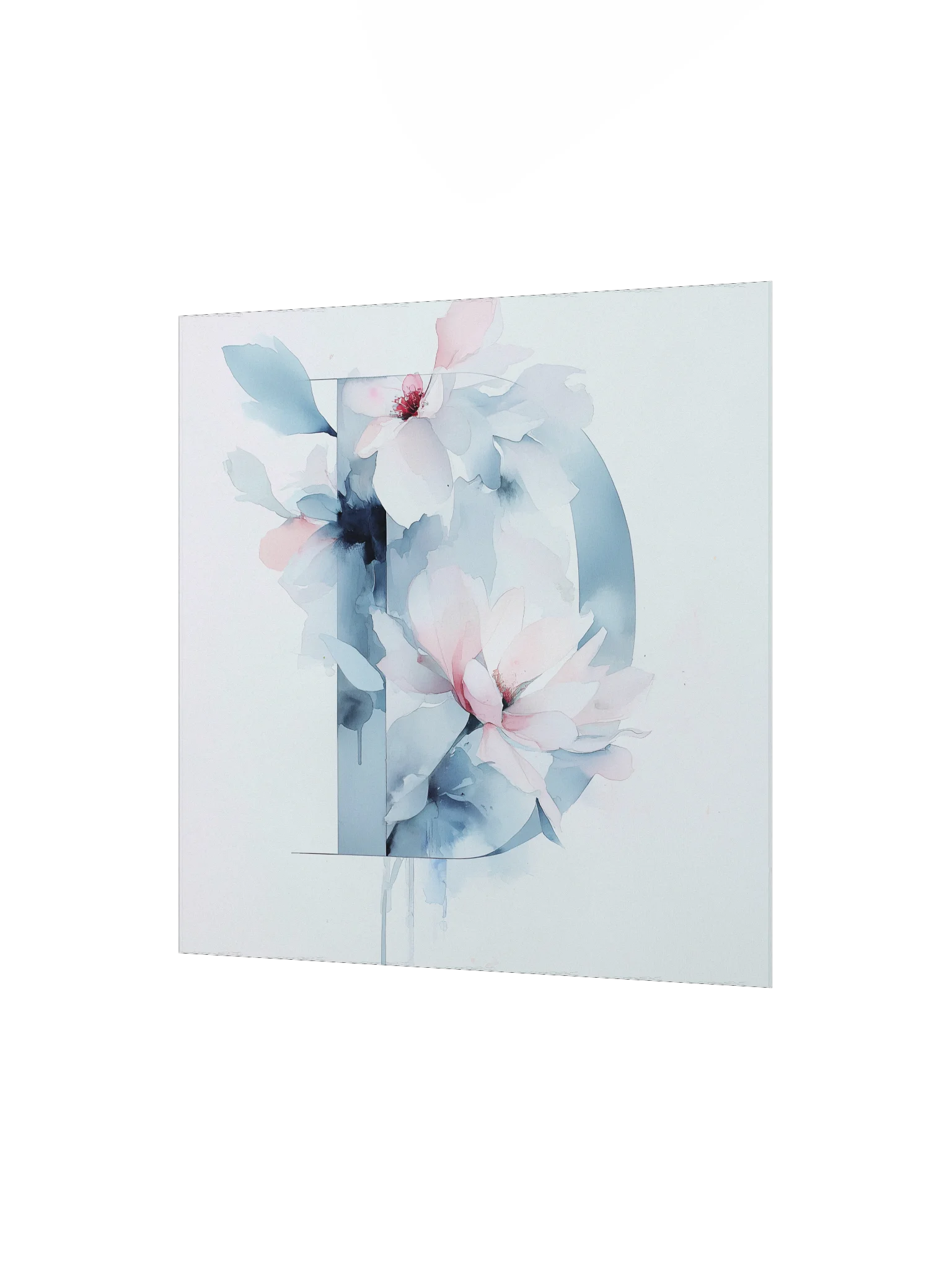 Powder Blue: Soft Pastel Watercolor Floral 'D' product image (8)