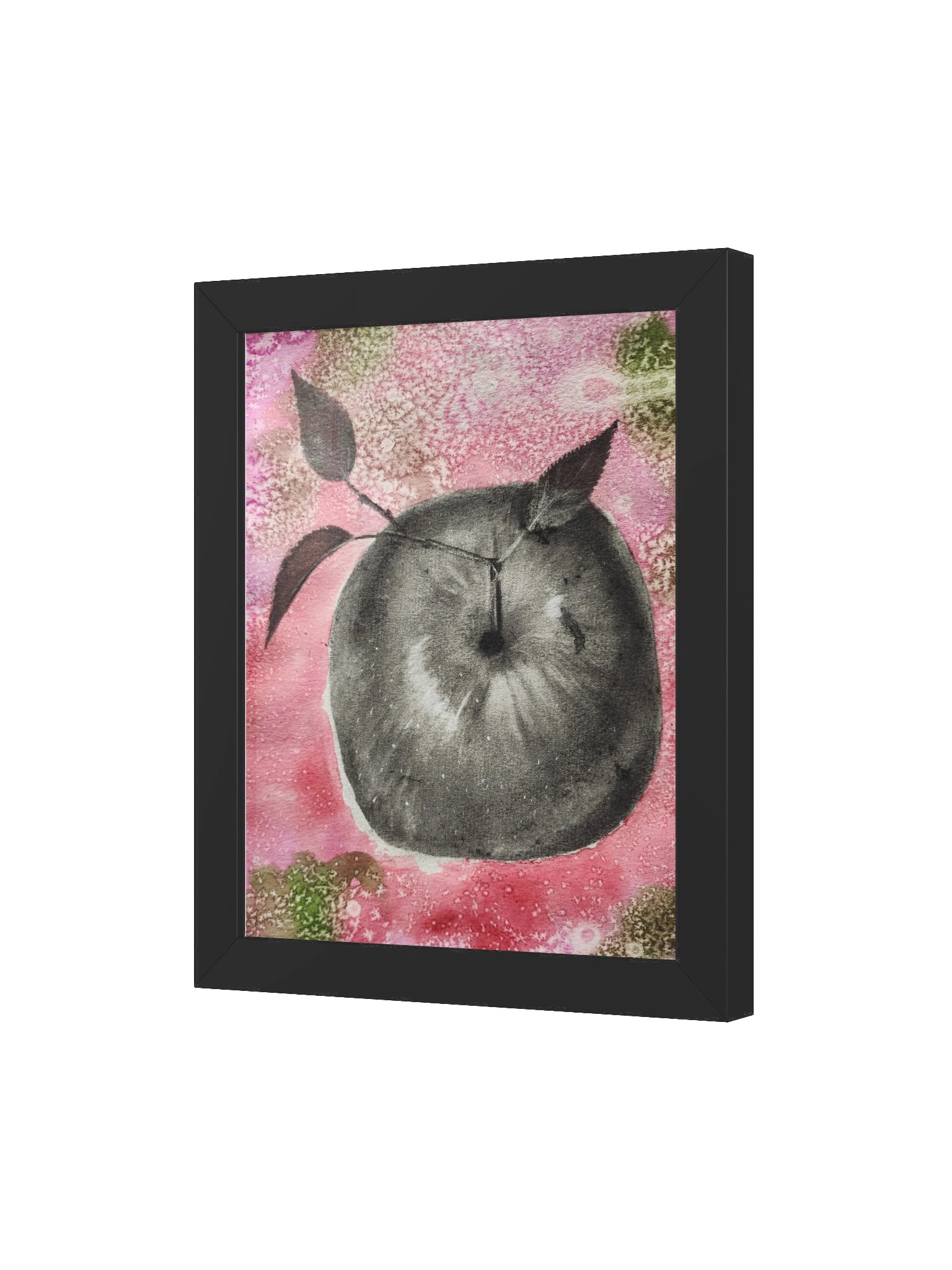 Watercolor and Charcoal Apple Framed Print product image (3)