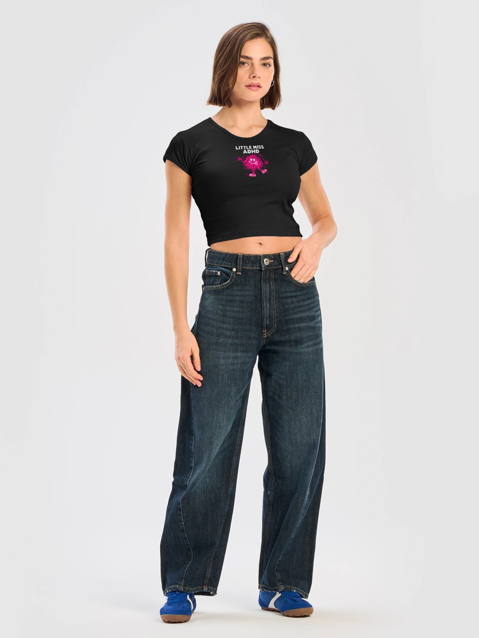 Little Miss ADHD- Black crop Tee product image (5)