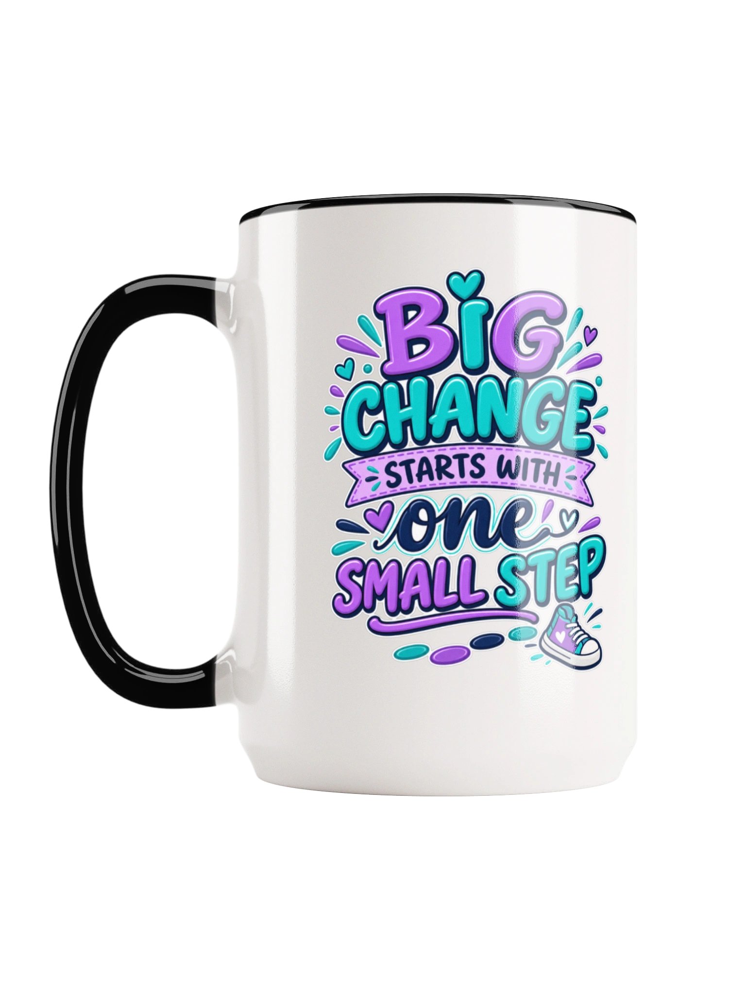 15 oz. Inspirational Mug - Big Change Starts With One Step product image (4)