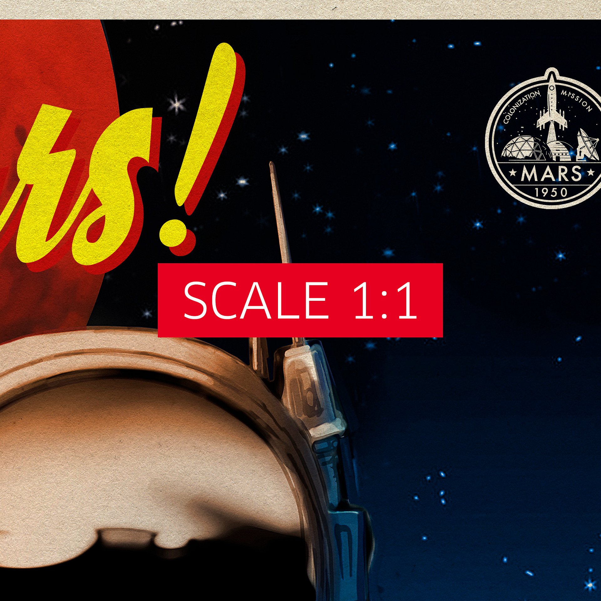 Mars! We need you! — Vintage space poster, retro space art, propaganda poster, retrofuturism art, retro sci-fi print product image (4)