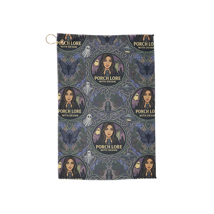 PORCH LORE DEVAN PERIWINKLE MOTH GOLF TOWEL product image (1)