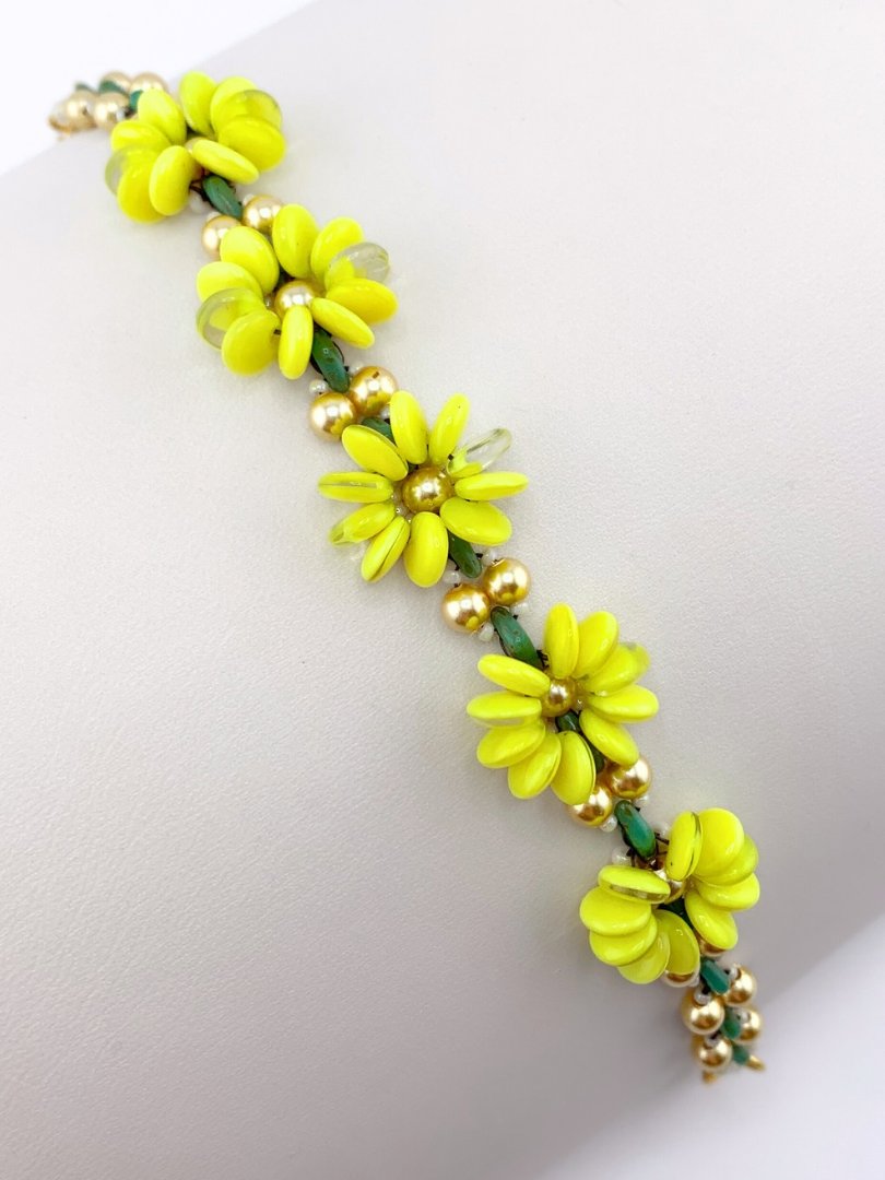 Botanico Yellow Flower Beaded Bracelet product image (1)