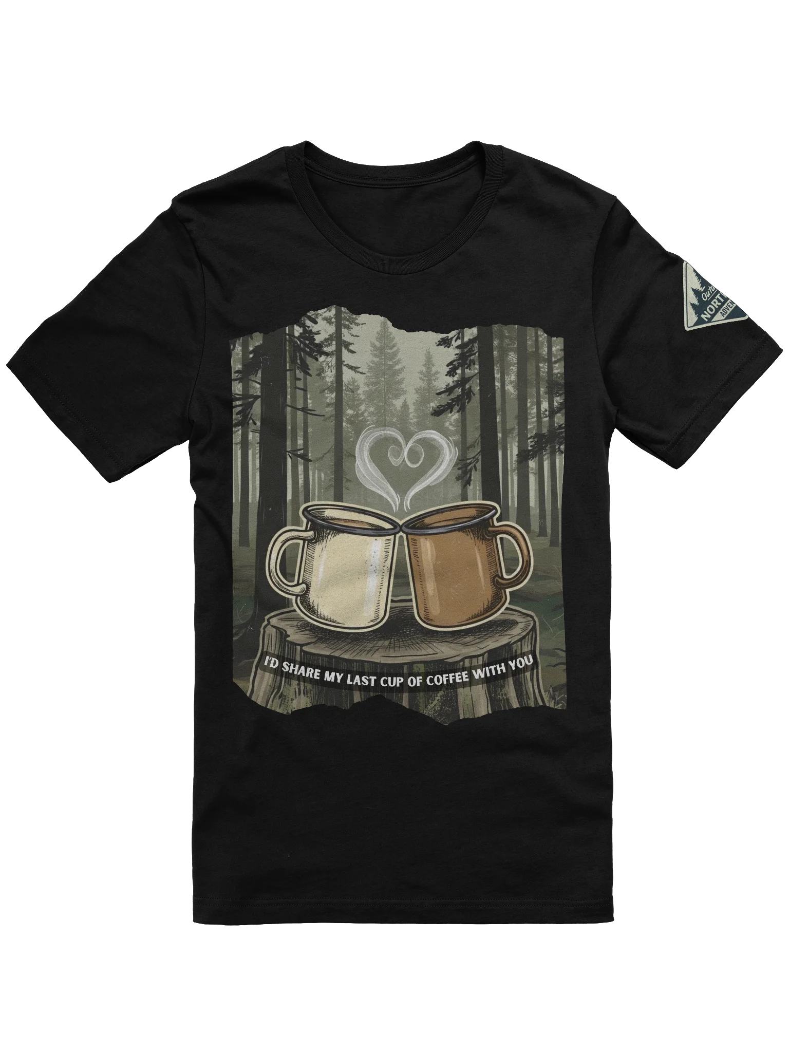 I’d Share My Last Cup of Coffee With You – Outdoorsy Couples T-Shirt product image (1)