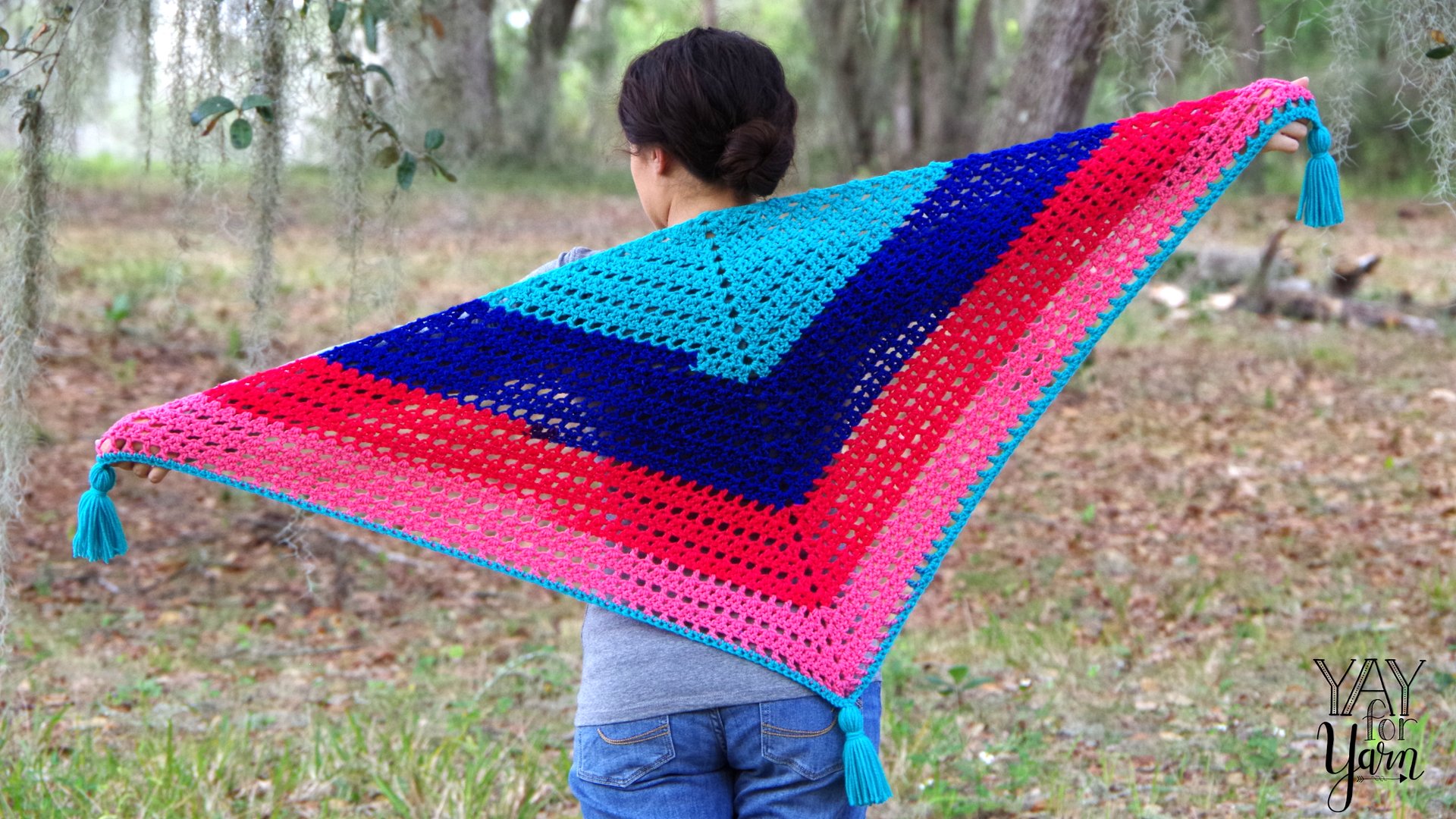 Candy Shop Shawl - Women's Triangle Shawl PDF Crochet Pattern & Video Tutorial product image (1)