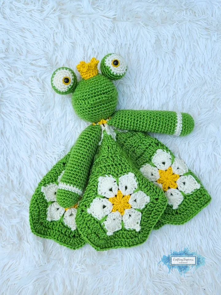 Frog Lovey Crochet Pattern Baby Security Blanket Comforter PDF Pattern - Crafting Happiness product image (1)