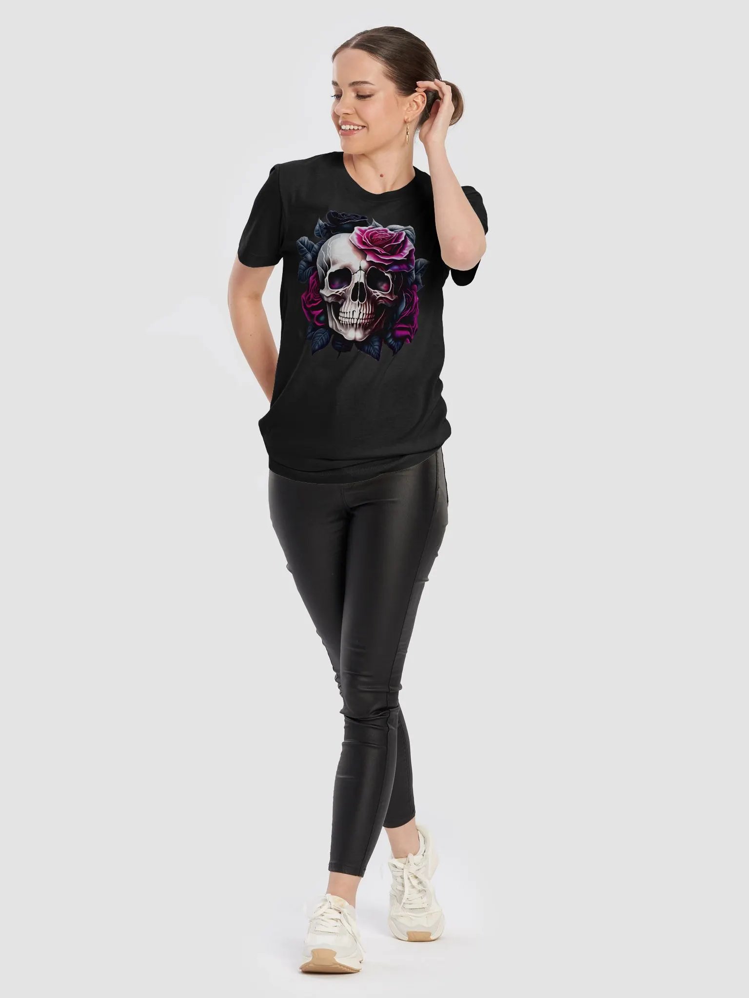 Skull Flower Magenta T-shirt product image (6)