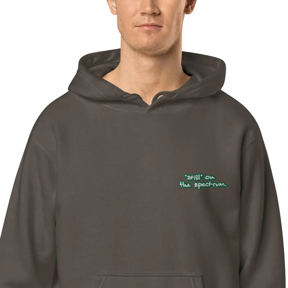 *still* on the spectrum (L.C. green bubble design 2) embroidered pigment hoodie product image (1)