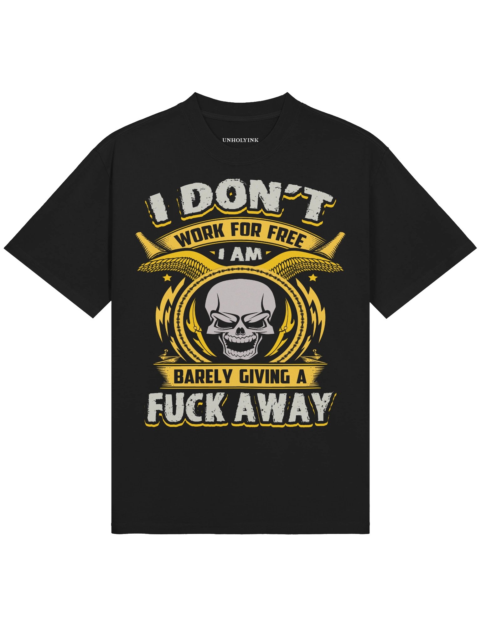 I DON'T WORK FOR FREE — Skull Oversized Tee product image (2)