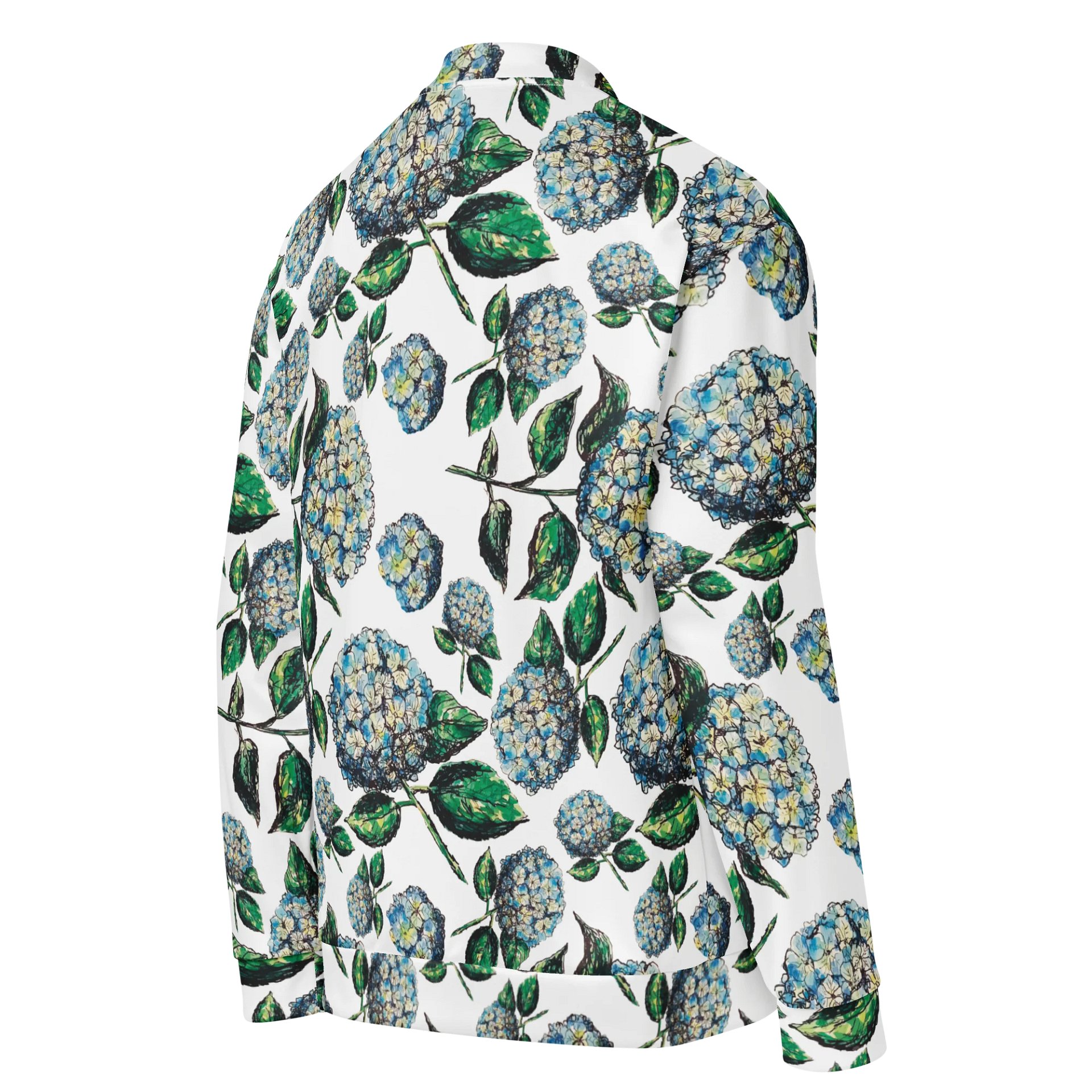 Blue Hydrangea Dreams | Unisex Bomber Jacket | Monique Faella Designs™ product image (4)