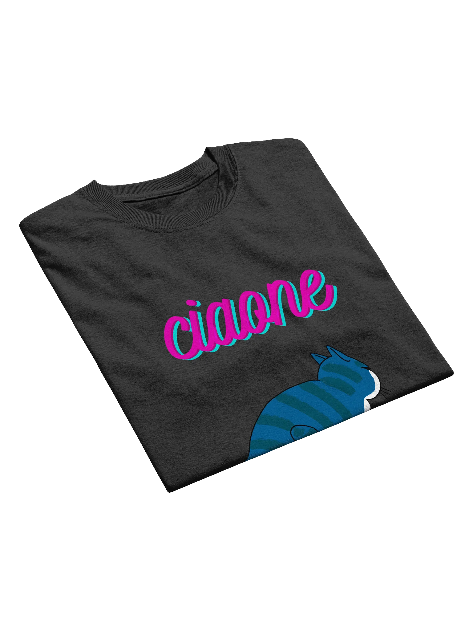 "Ciaone" Gatto Skater T-shirt Classica Multicolore product image (21)